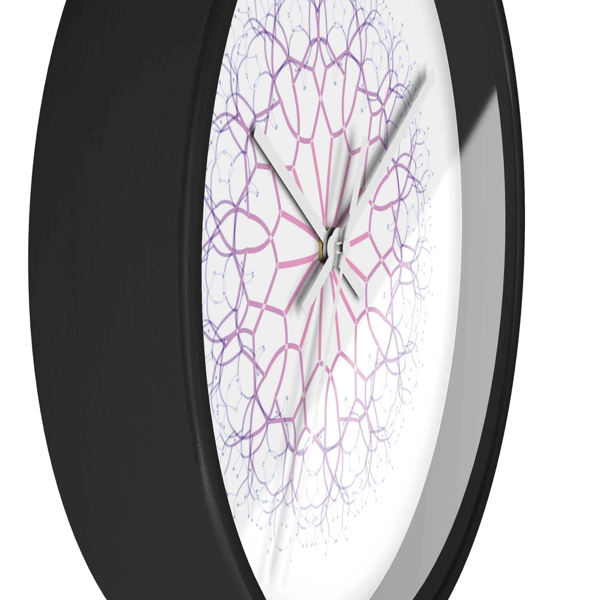 Mandala Wall Clock — Pastel Pink & Lavender Geometric Decorative Clock