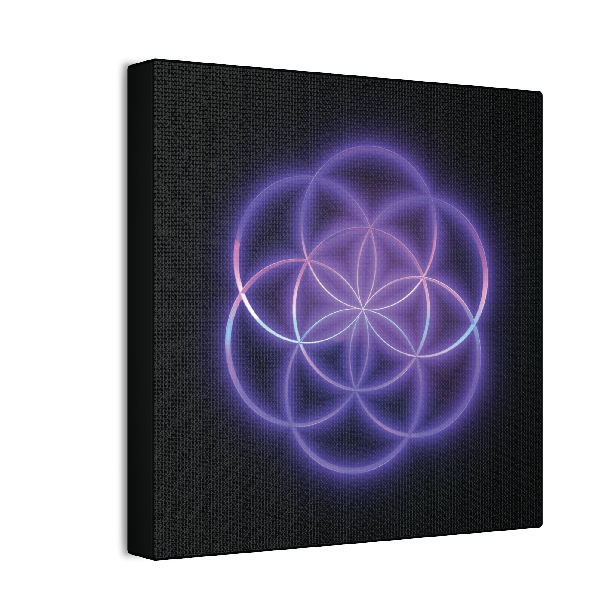 Neon Flower of Life Canvas