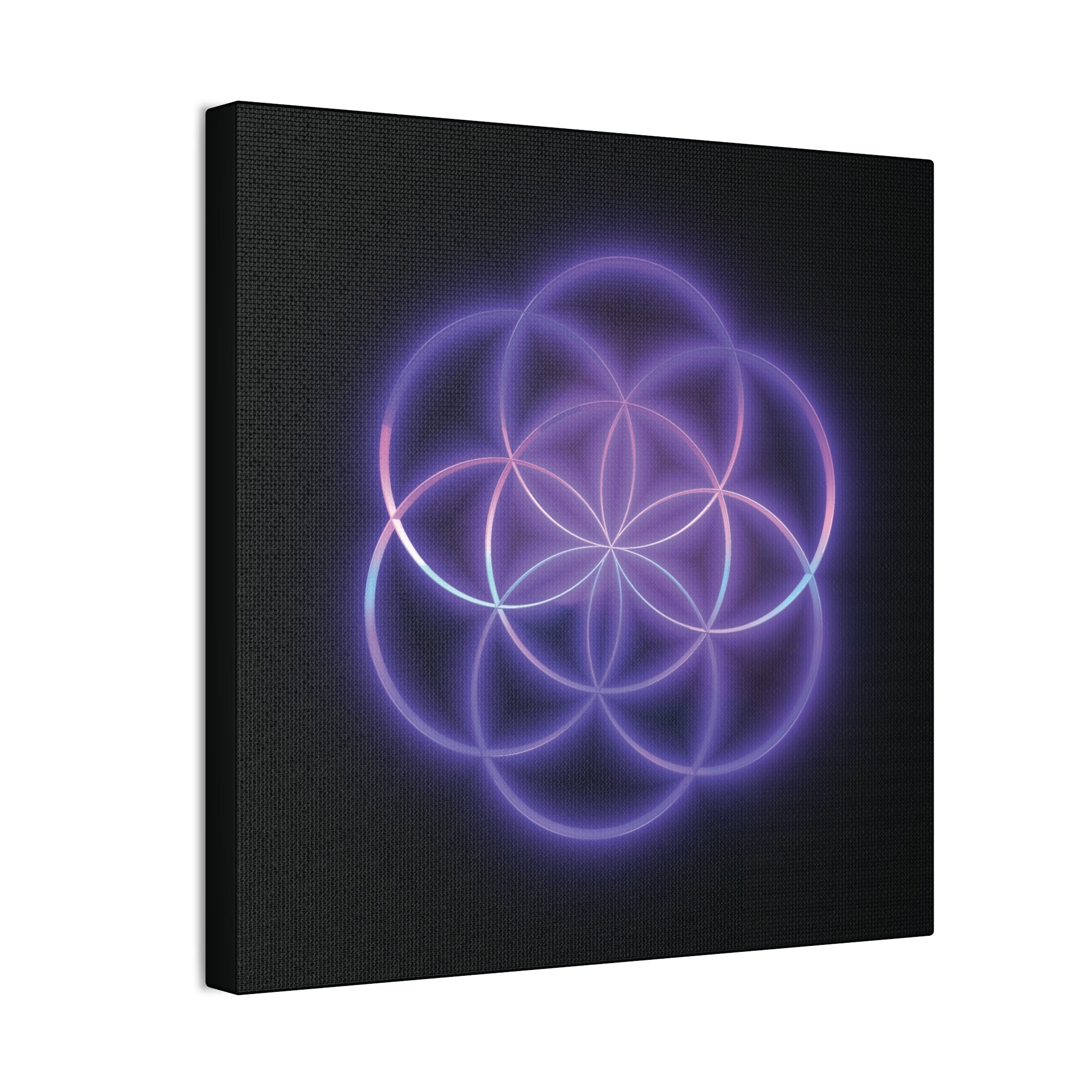 Neon Flower of Life Canvas