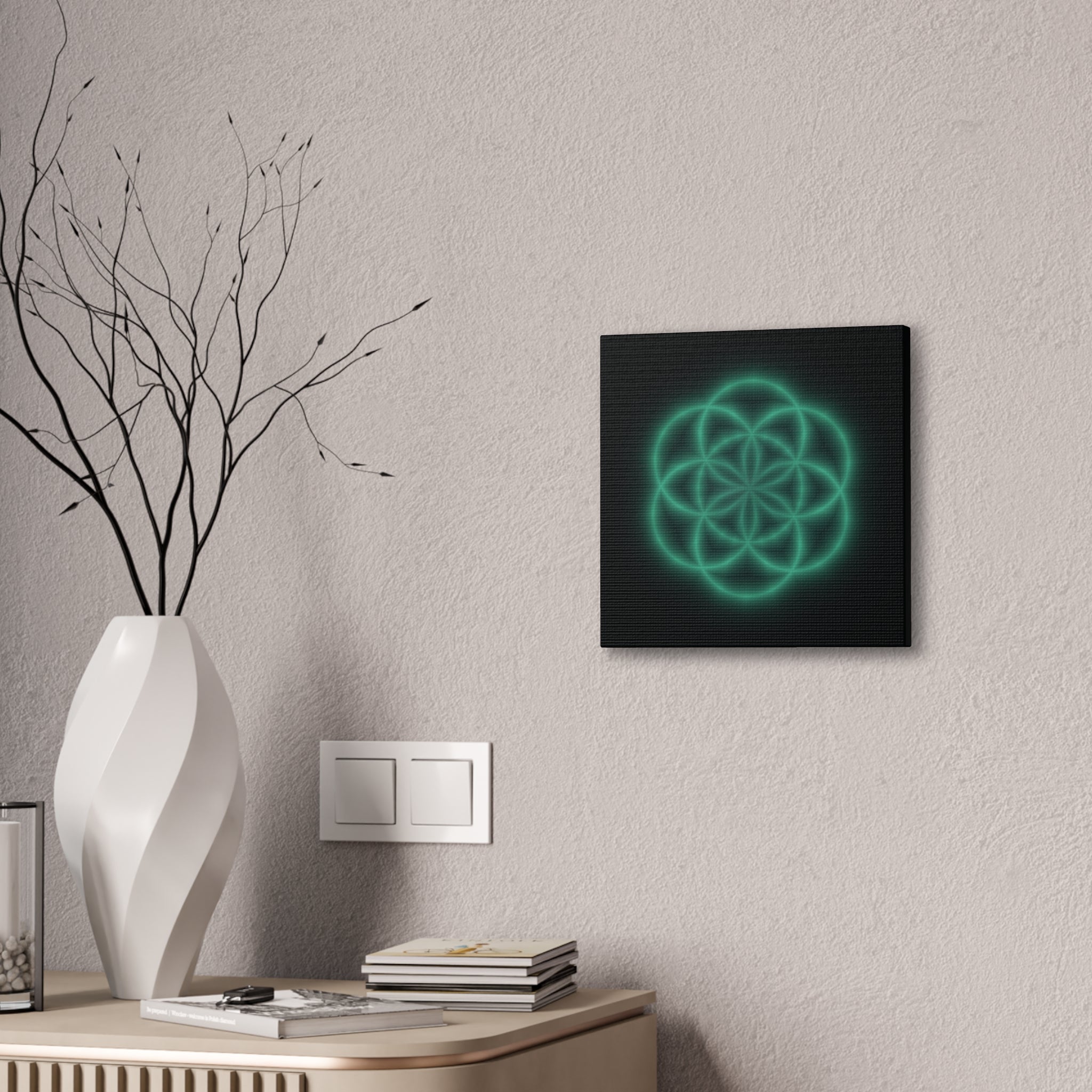 Neon Sacred Geometry - Flower of Life Canvas