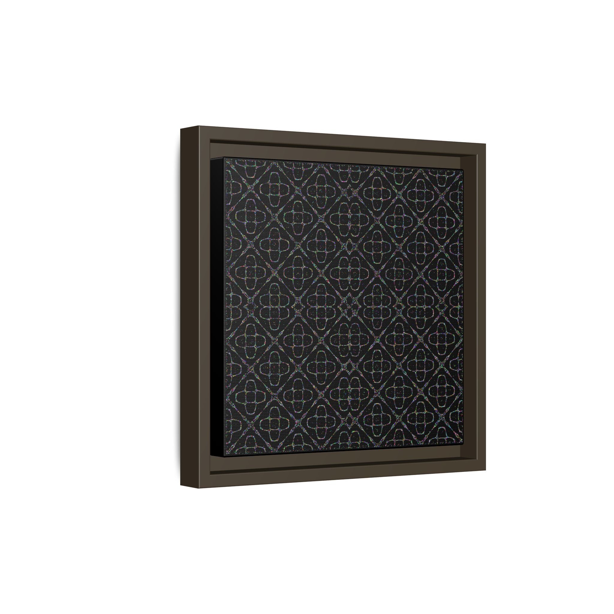 Sacred Geometry 174 Hz "Art by Sound" Cymatics - Framed Matte Canvas (Multi‑Color on Black)