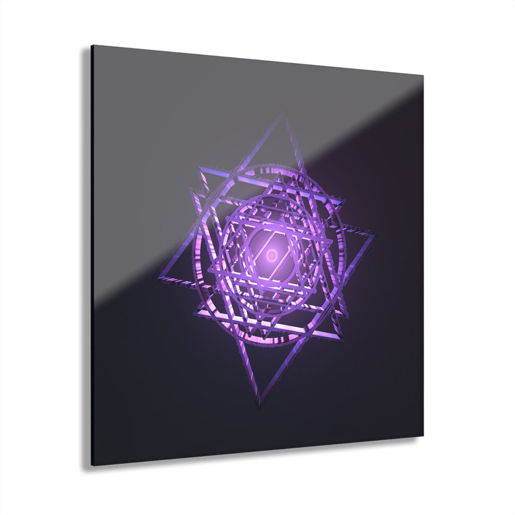 Purple Sri Yantra - Mandala Acrylic Print | Wall Art