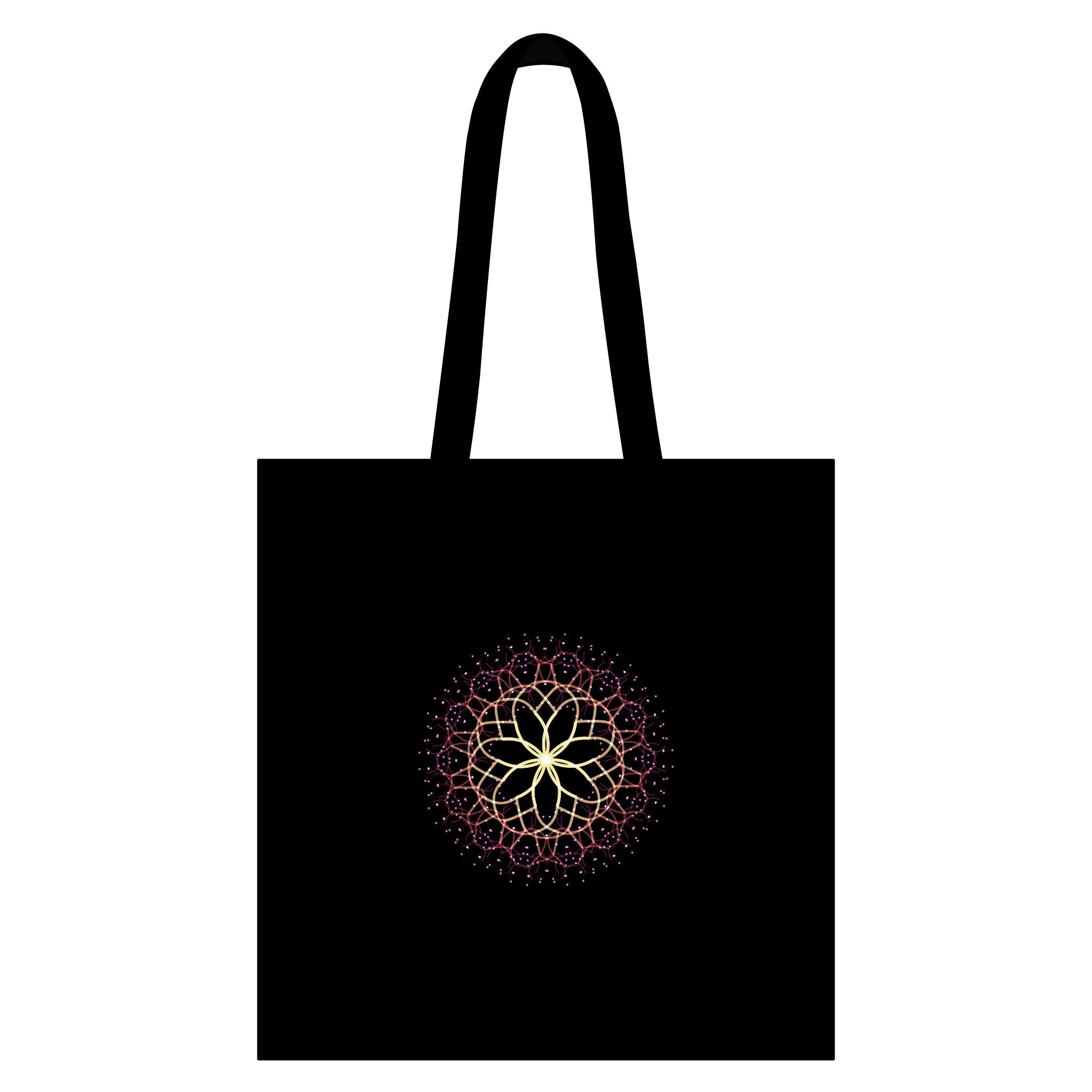 100% organic cotton Tote Bag — Golden Floral Mandala Grocery & Market Tote