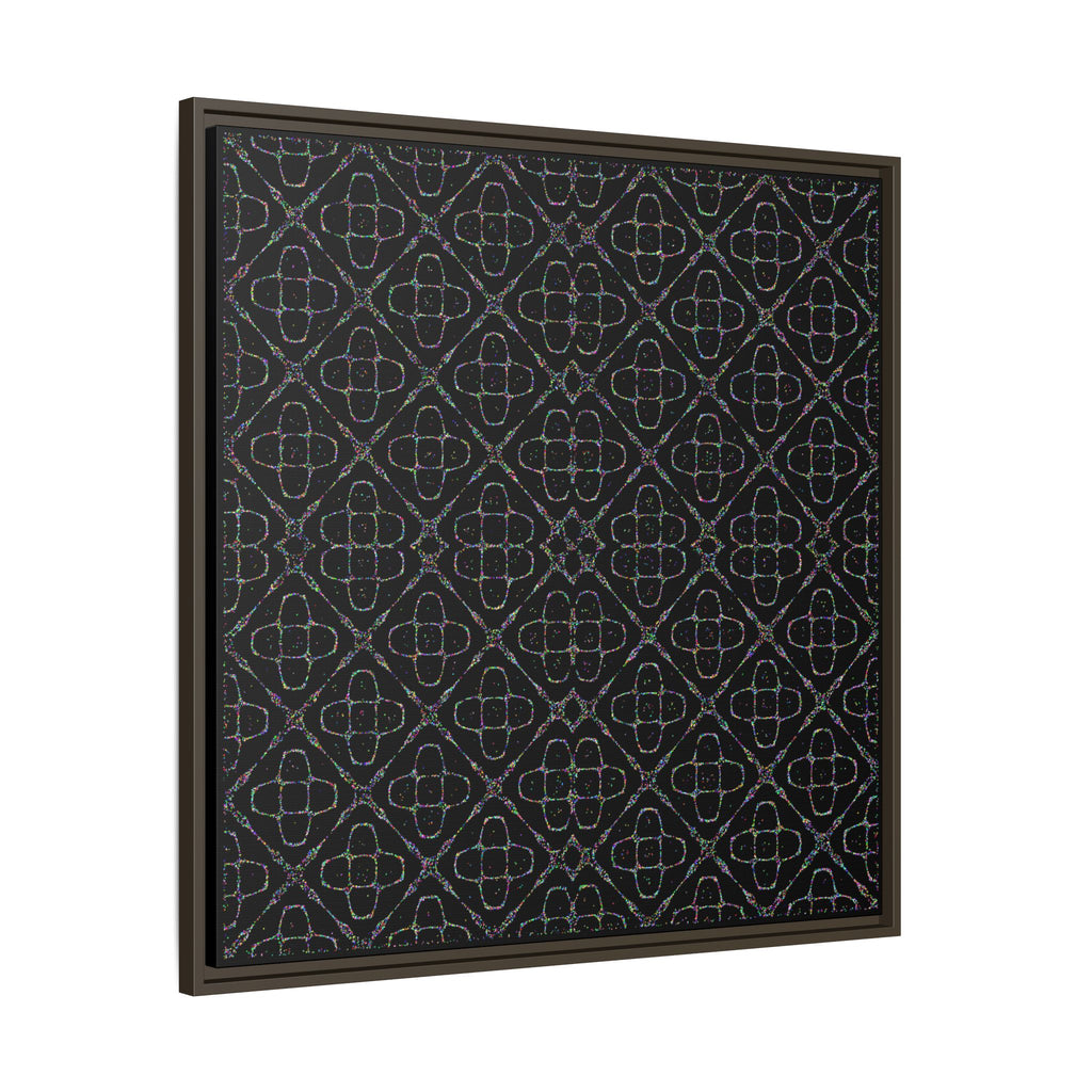 Sacred Geometry 174 Hz "Art by Sound" Cymatics - Framed Matte Canvas (Multi‑Color on Black)