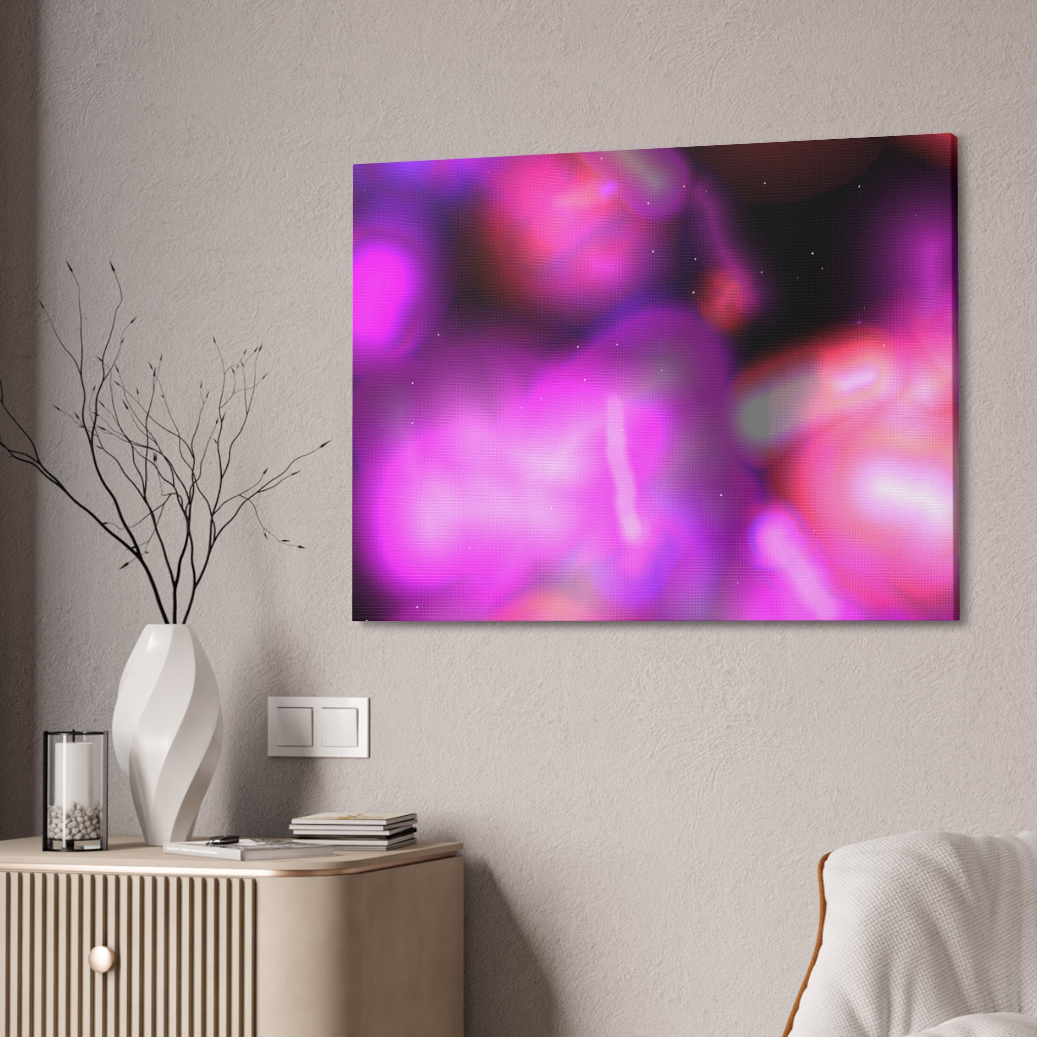 Abstract Neon Pink Canvas Art – Stretched 1.5"