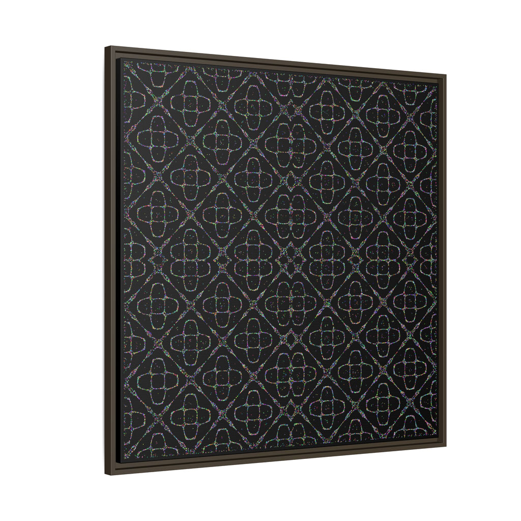 Sacred Geometry 174 Hz "Art by Sound" Cymatics - Framed Matte Canvas (Multi‑Color on Black)
