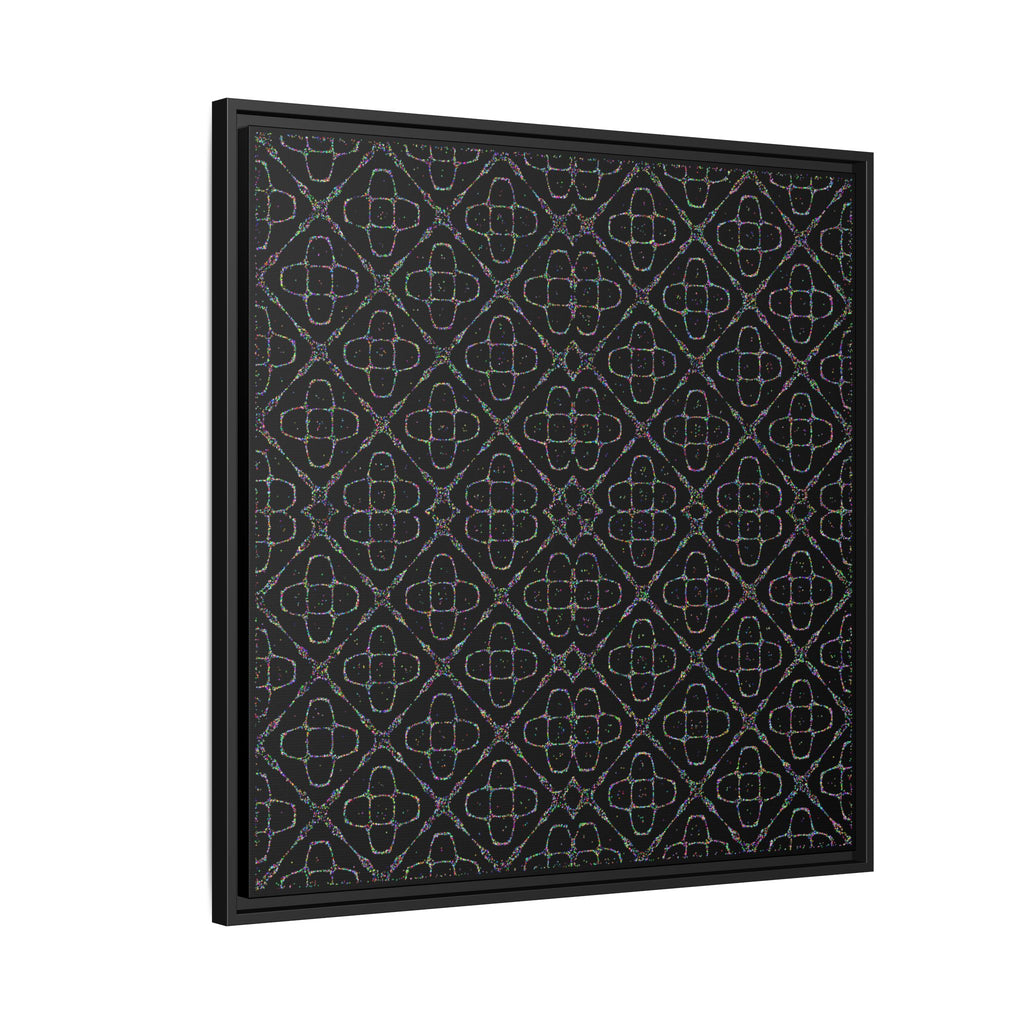 Sacred Geometry 174 Hz "Art by Sound" Cymatics - Framed Matte Canvas (Multi‑Color on Black)