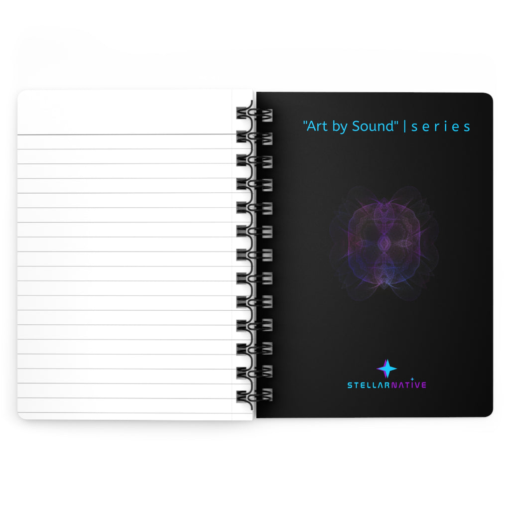 Sacred Geometry 174 Hz "Art by Sound" Cymatics- Spiral Bound Journal | Black Pattern Notebook