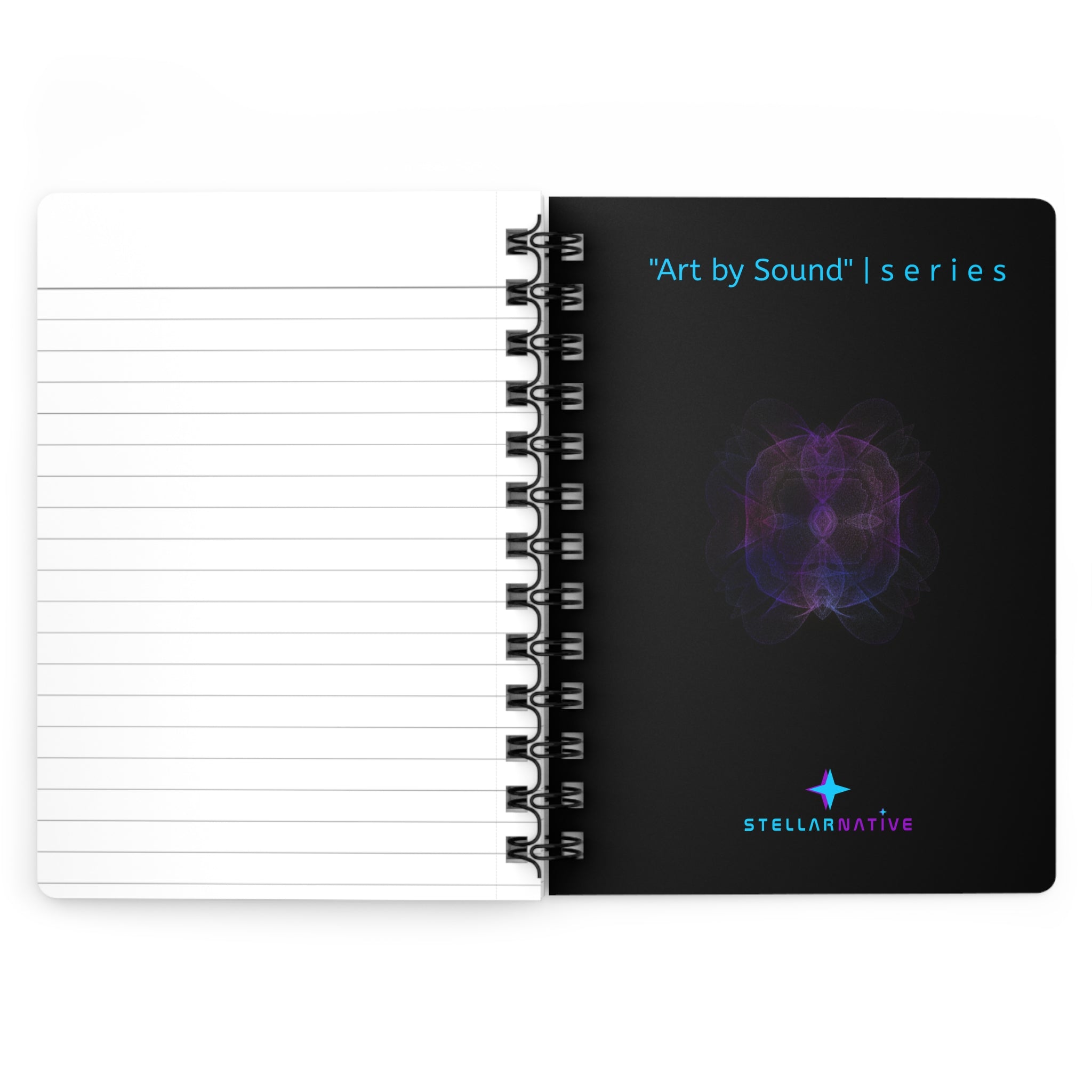 Sacred Geometry 174 Hz "Art by Sound" Cymatics- Spiral Bound Journal | Black Pattern Notebook