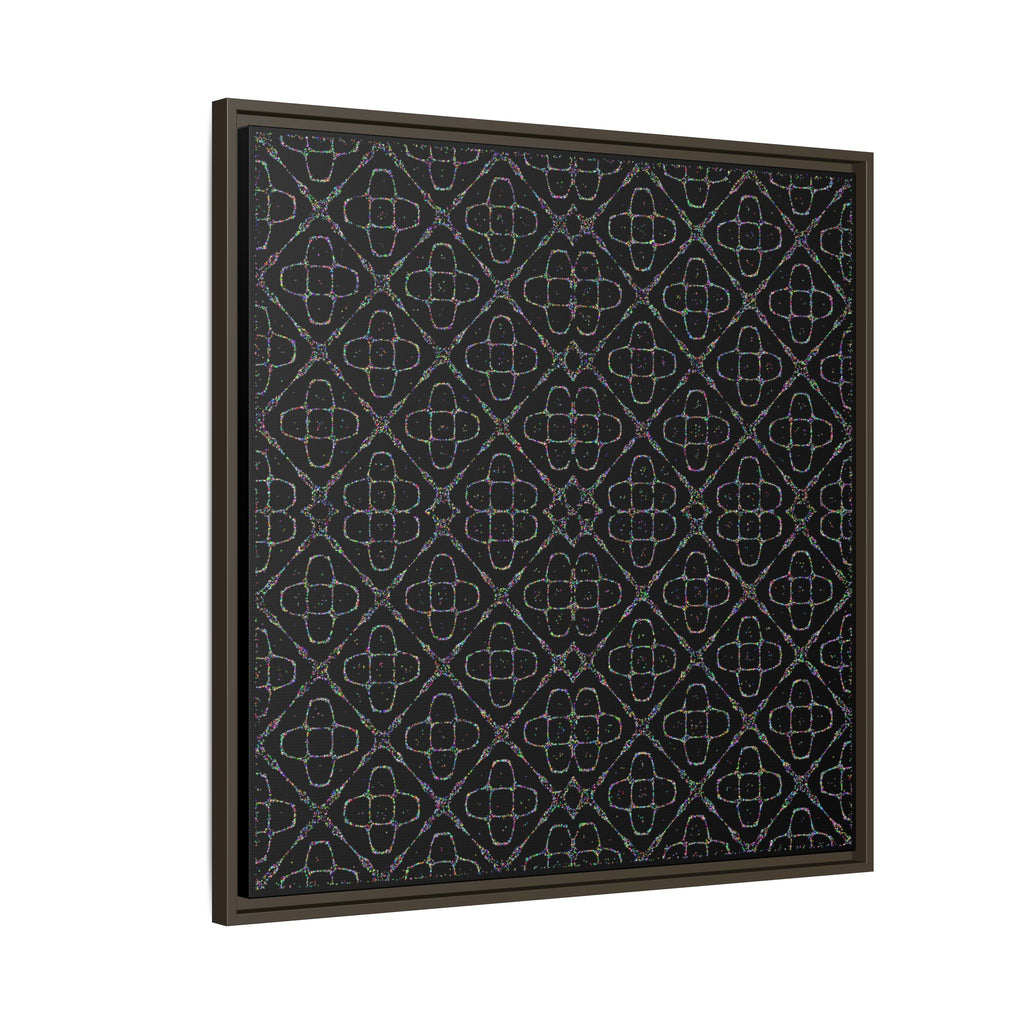 Sacred Geometry 174 Hz "Art by Sound" Cymatics - Framed Matte Canvas (Multi‑Color on Black)
