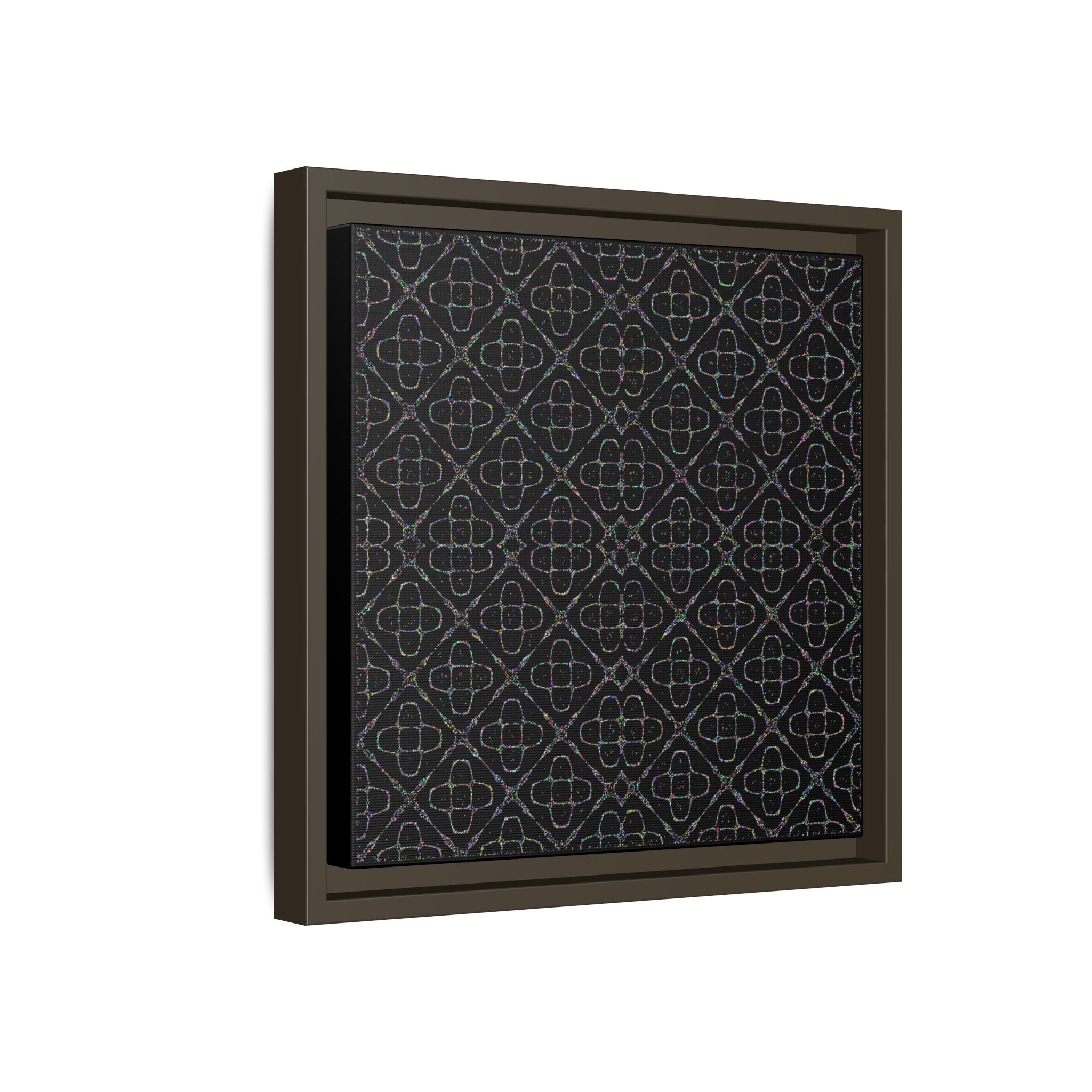 Sacred Geometry 174 Hz "Art by Sound" Cymatics - Framed Matte Canvas (Multi‑Color on Black)
