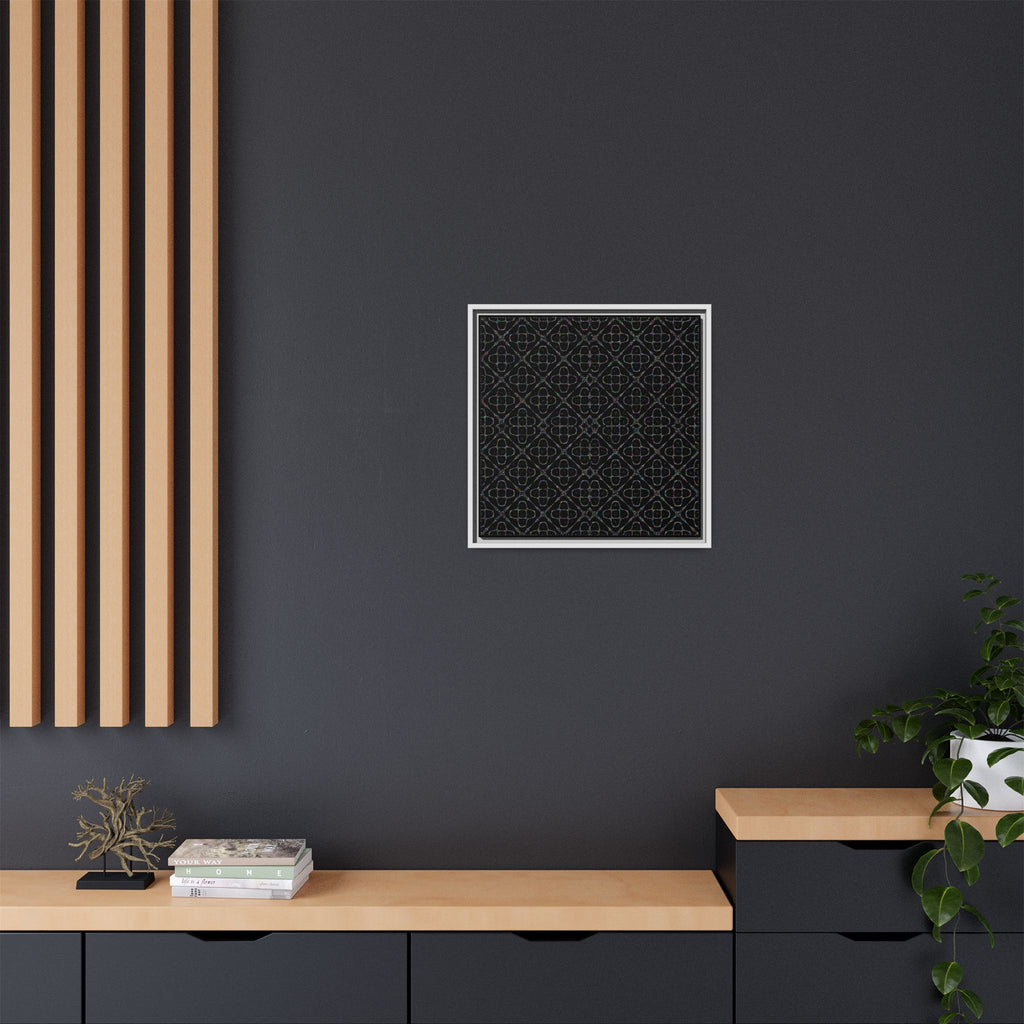 Sacred Geometry 174 Hz "Art by Sound" Cymatics - Framed Matte Canvas (Multi‑Color on Black)