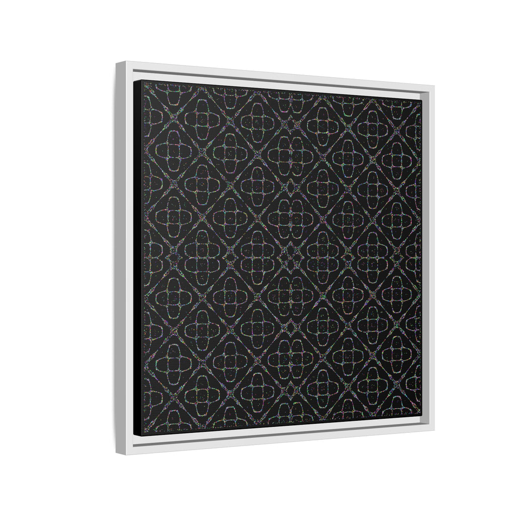 Sacred Geometry 174 Hz "Art by Sound" Cymatics - Framed Matte Canvas (Multi‑Color on Black)