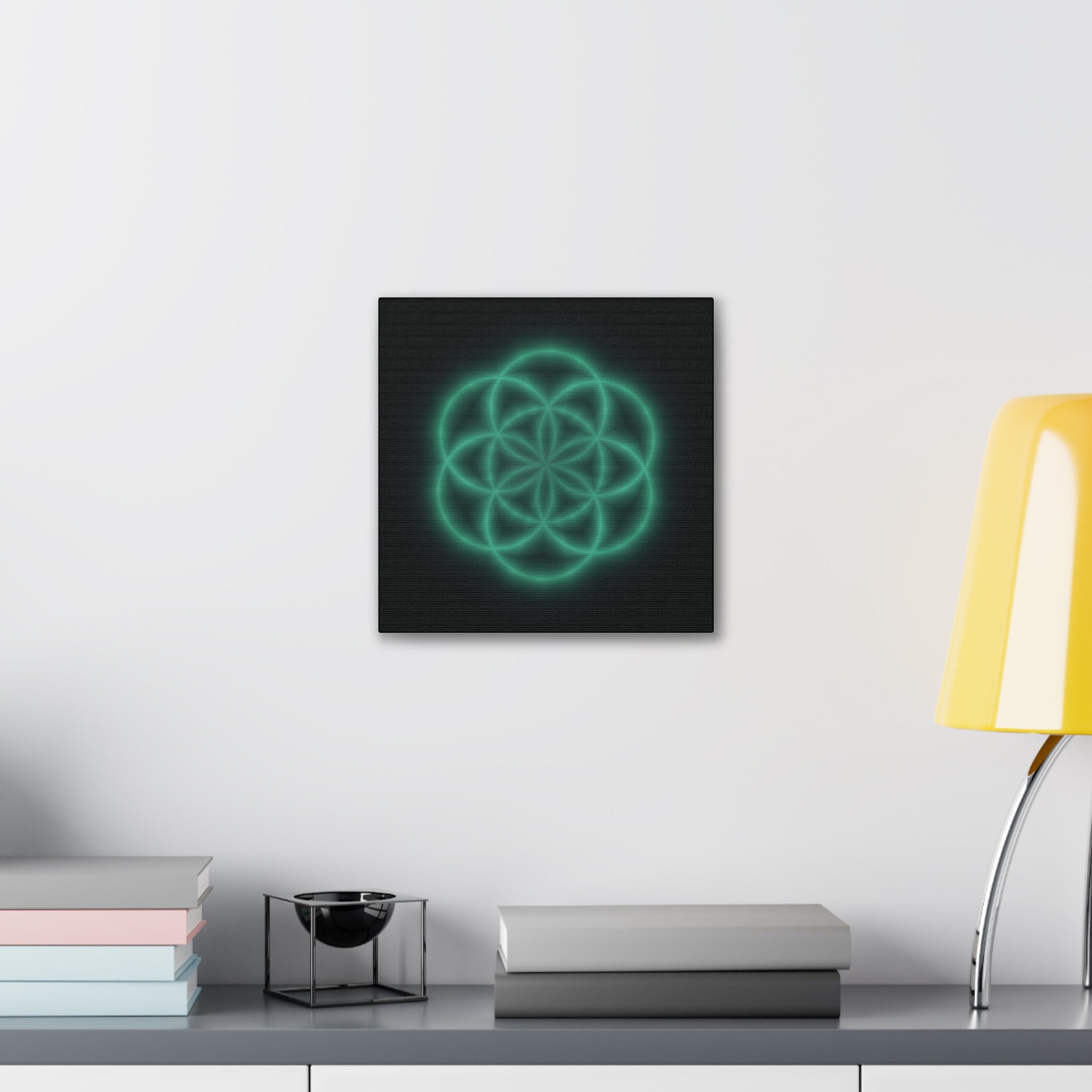Neon Sacred Geometry - Flower of Life Canvas