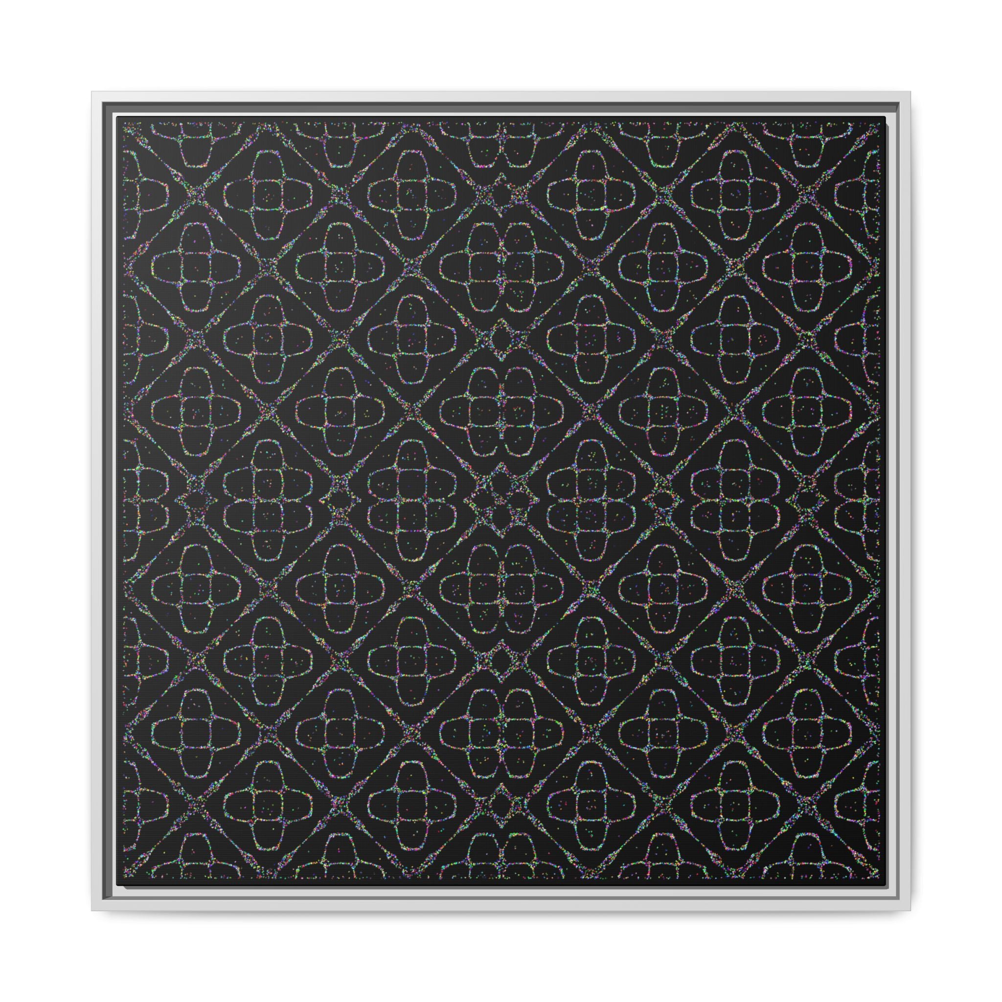 Sacred Geometry 174 Hz "Art by Sound" Cymatics - Framed Matte Canvas (Multi‑Color on Black)