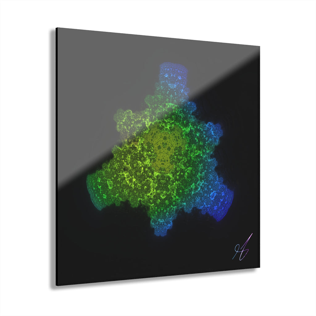 Neon 3D Fractal Cluster Acrylic Print | Wall Art