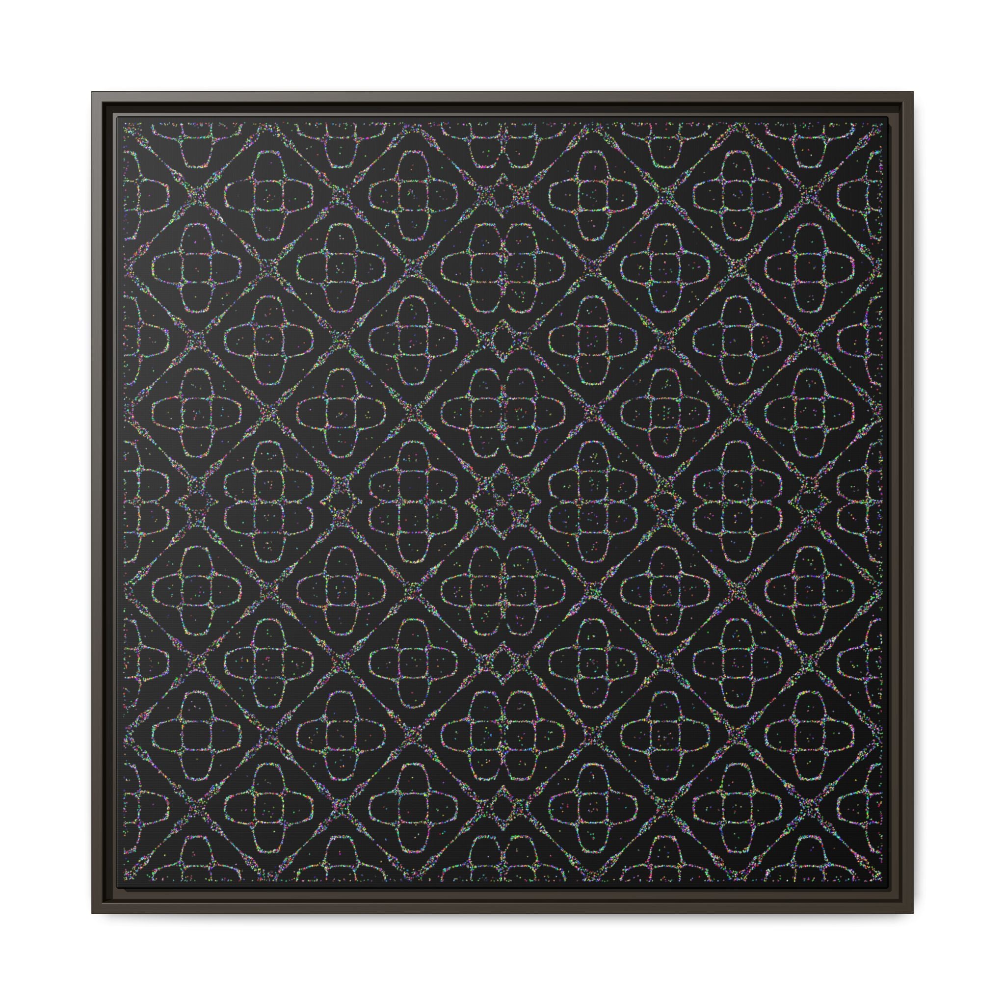 Sacred Geometry 174 Hz "Art by Sound" Cymatics - Framed Matte Canvas (Multi‑Color on Black)