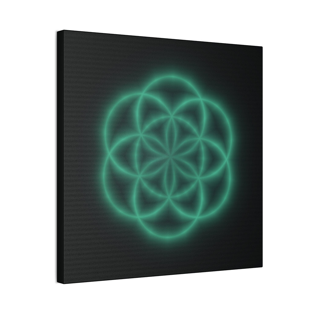 Neon Sacred Geometry - Flower of Life Canvas