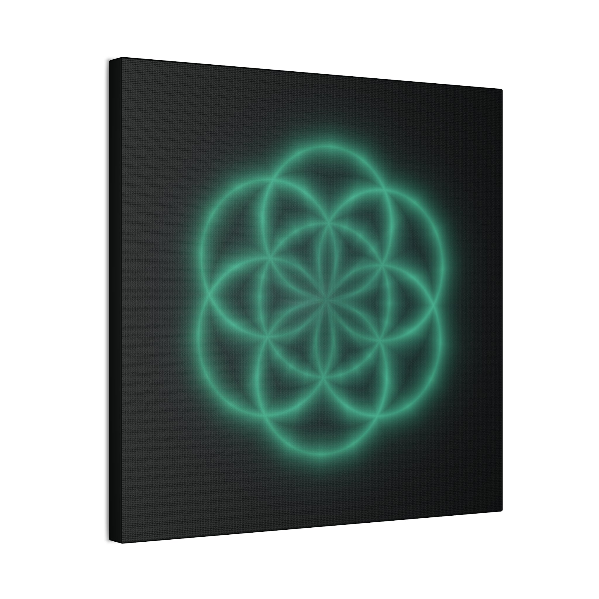 Neon Sacred Geometry - Flower of Life Canvas