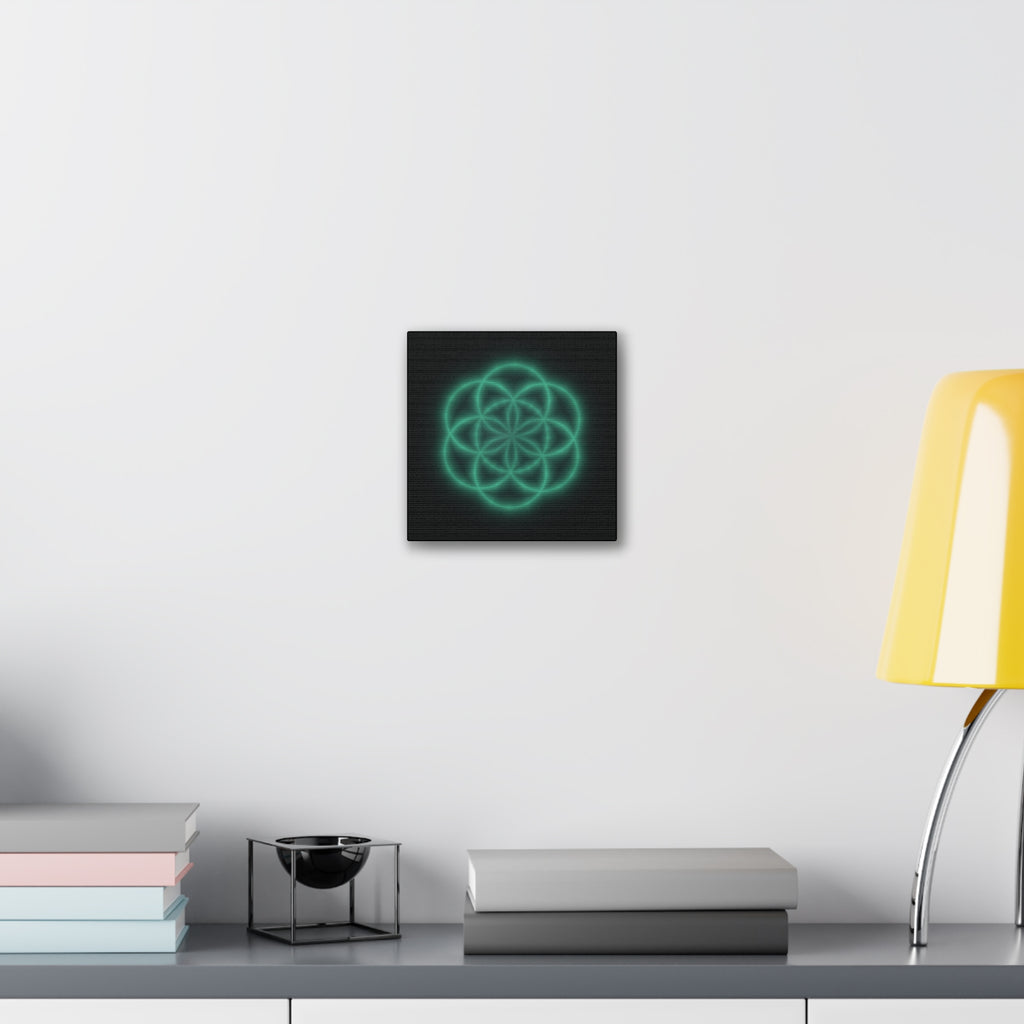 Neon Sacred Geometry - Flower of Life Canvas