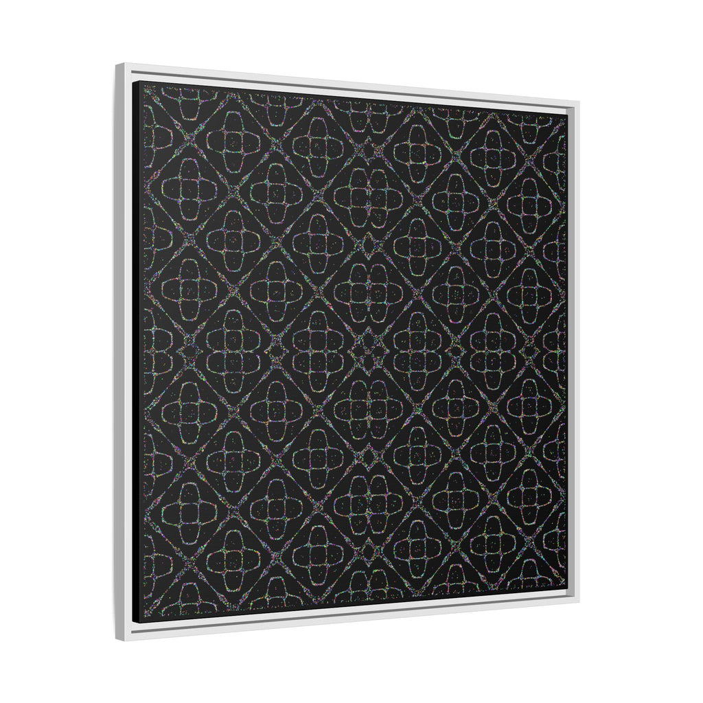 Sacred Geometry 174 Hz "Art by Sound" Cymatics - Framed Matte Canvas (Multi‑Color on Black)