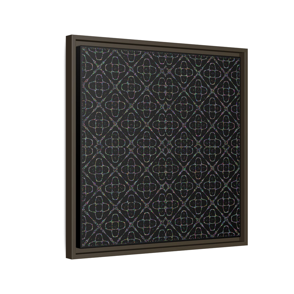 Sacred Geometry 174 Hz "Art by Sound" Cymatics - Framed Matte Canvas (Multi‑Color on Black)