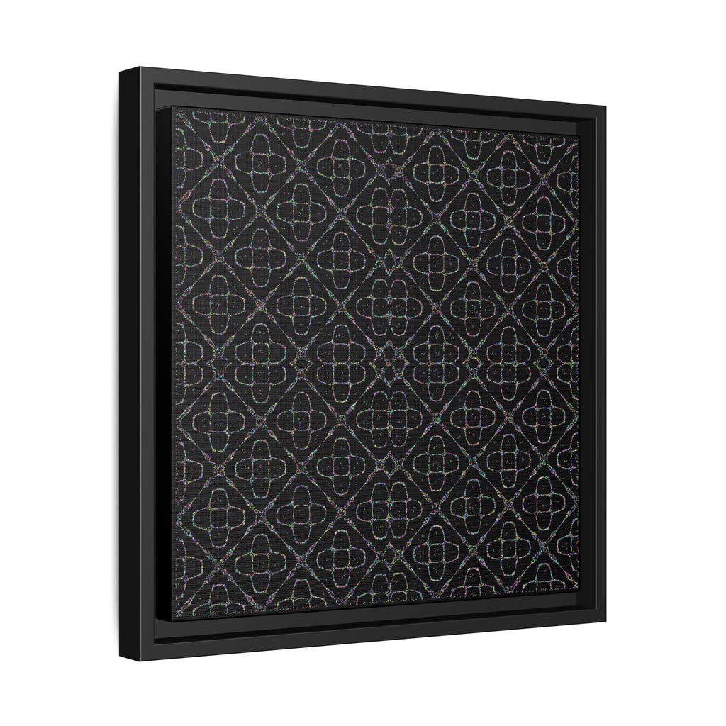 Sacred Geometry 174 Hz "Art by Sound" Cymatics - Framed Matte Canvas (Multi‑Color on Black)