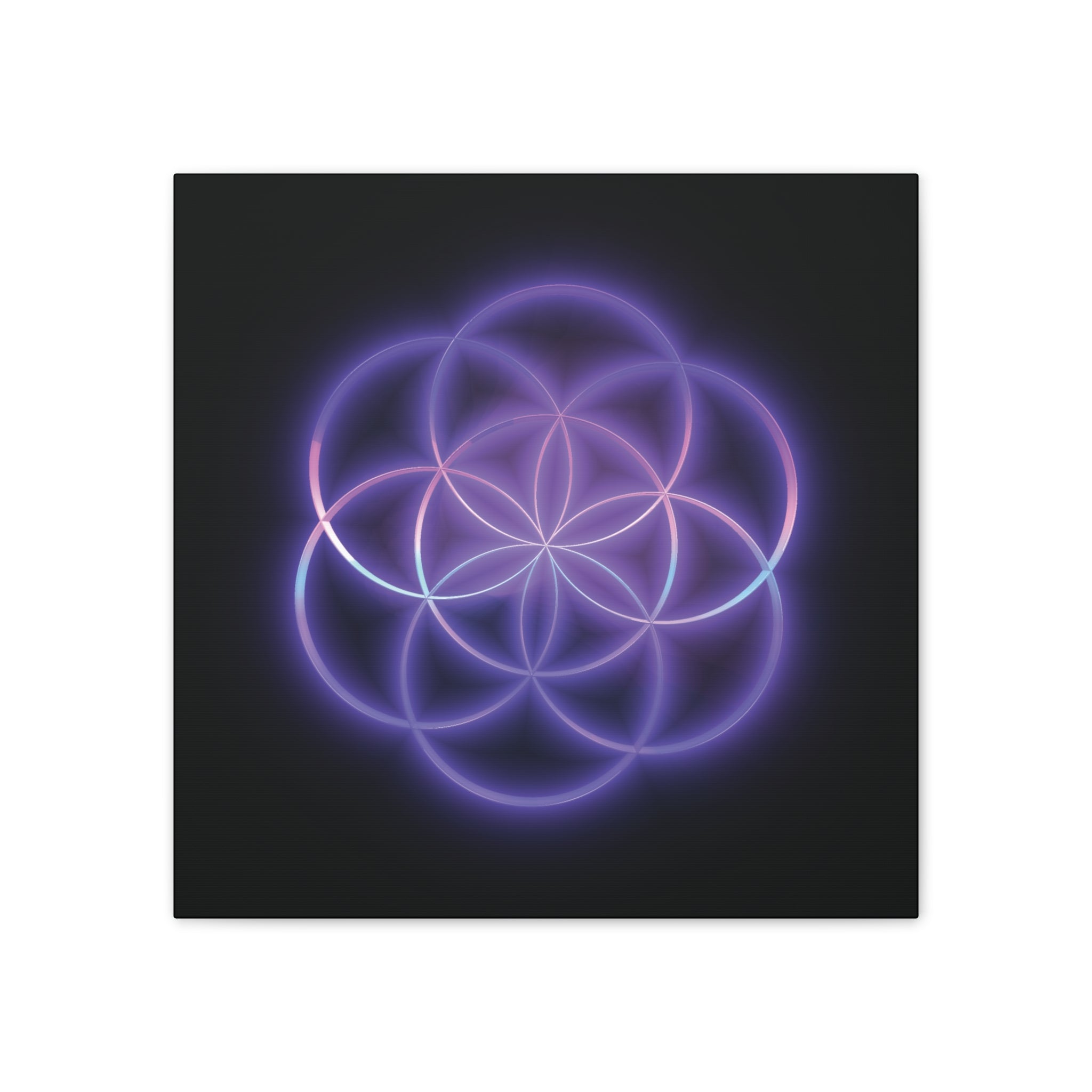 Neon Flower of Life Canvas