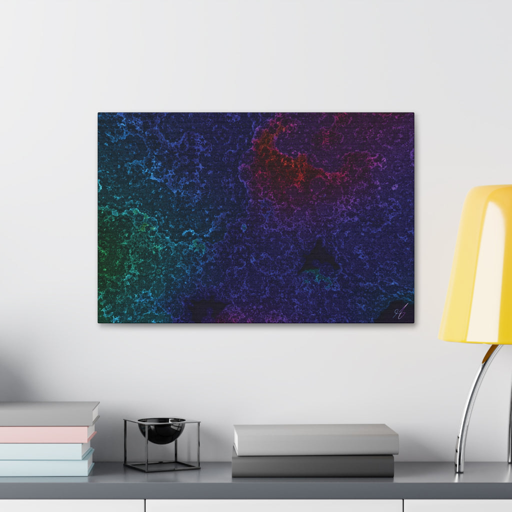 Abstract Nebula Fractal Canvas Art - Rainbow Galaxy Stretched Canvas