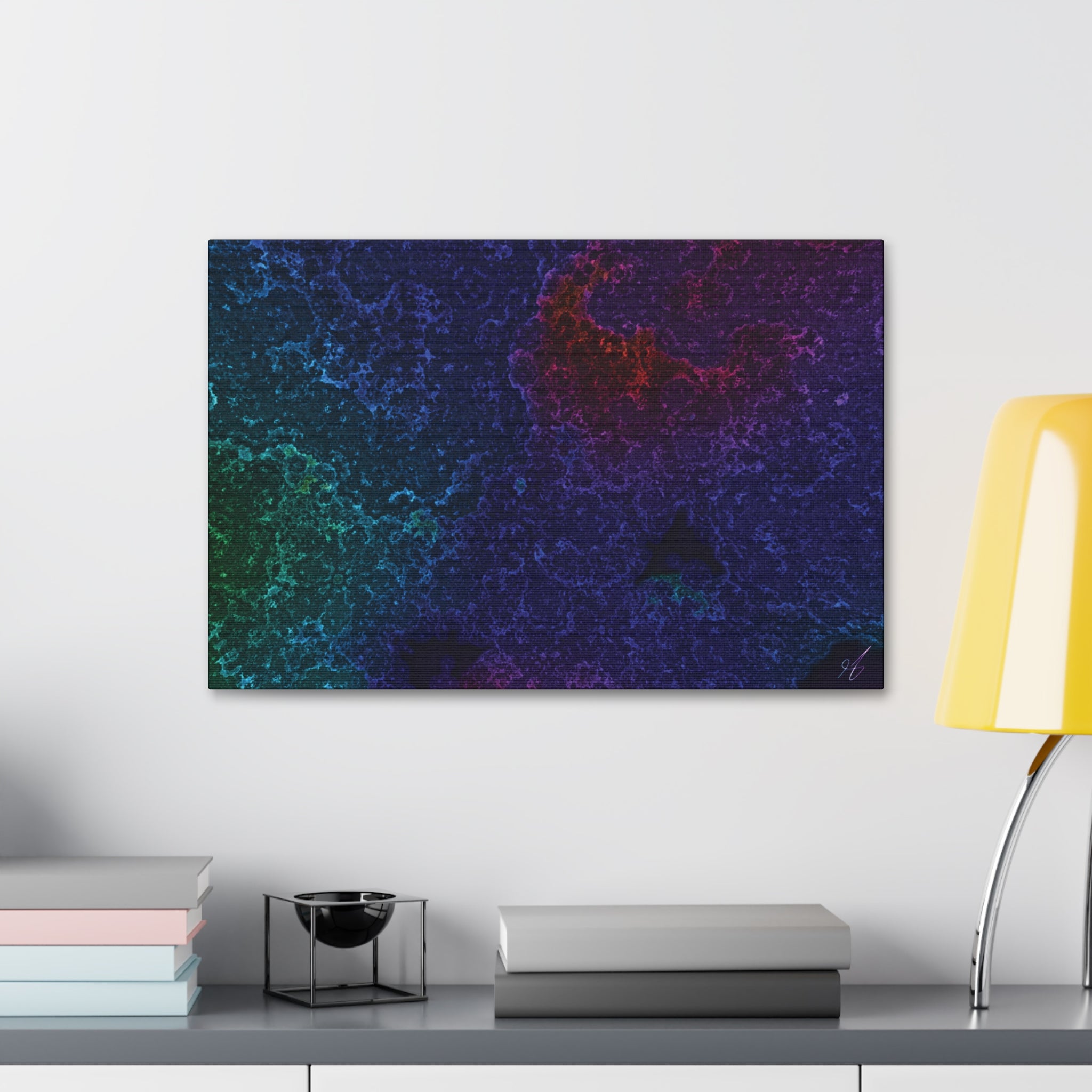 Abstract Nebula Fractal Canvas Art - Rainbow Galaxy Stretched Canvas