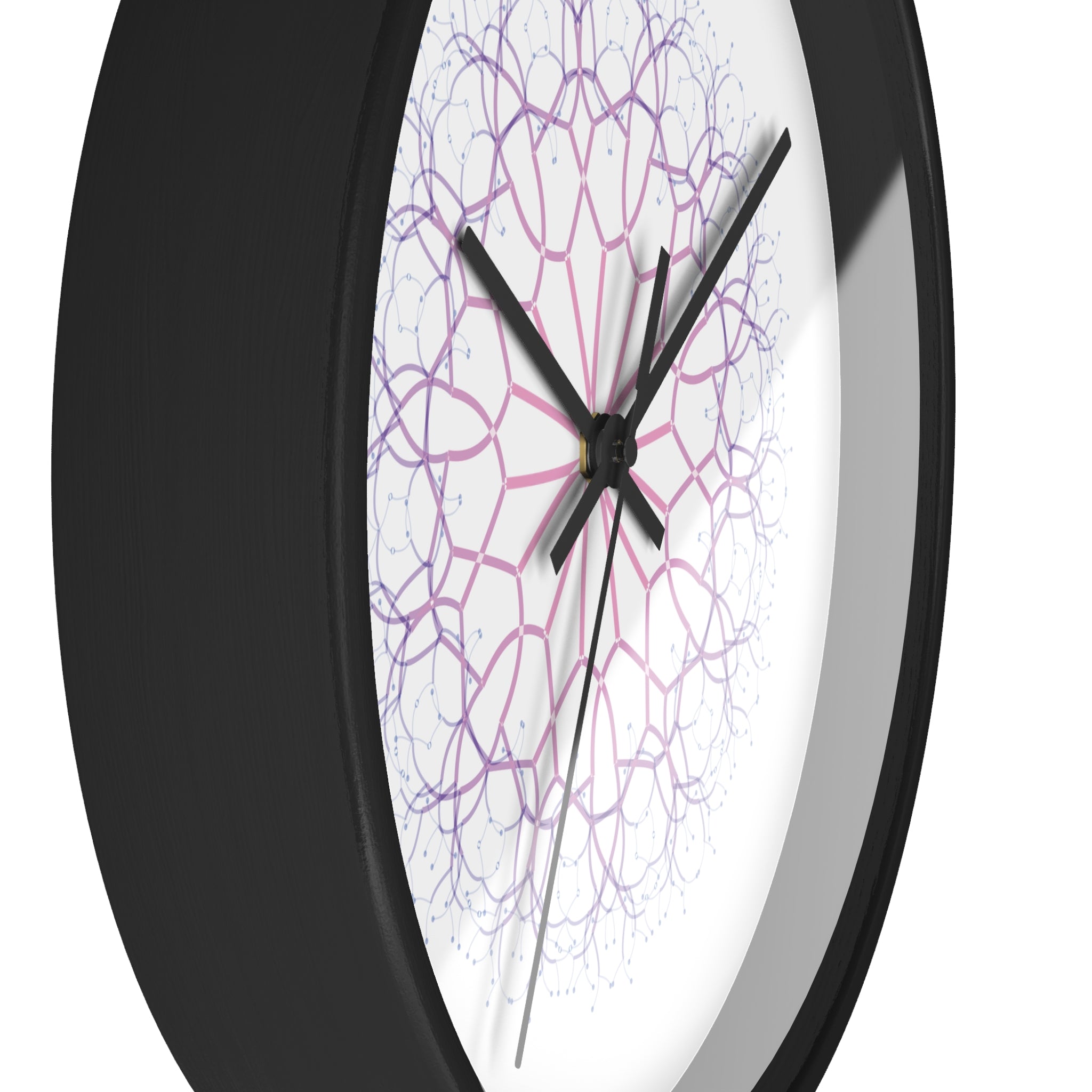 Mandala Wall Clock — Pastel Pink & Lavender Geometric Decorative Clock
