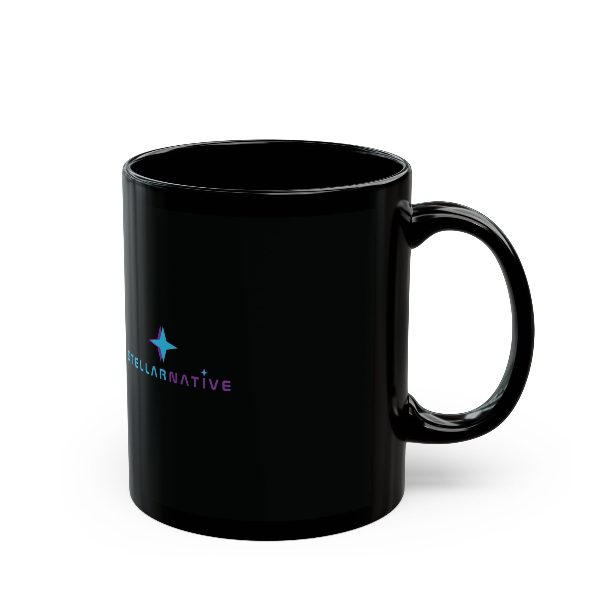 "Art of Sound" | 174 Hz - Stellarnative Black Coffee Mug - 11oz/15oz Glossy Logo Mug
