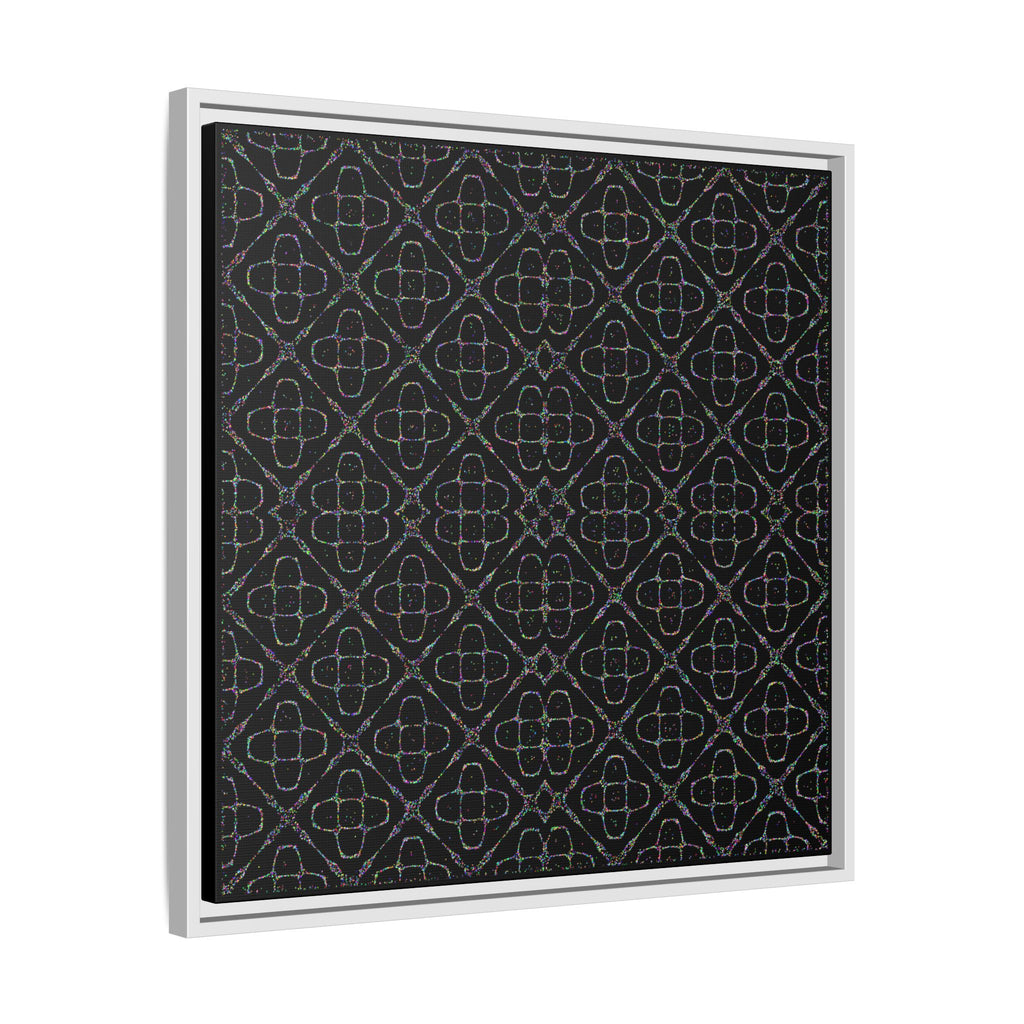 Sacred Geometry 174 Hz "Art by Sound" Cymatics - Framed Matte Canvas (Multi‑Color on Black)
