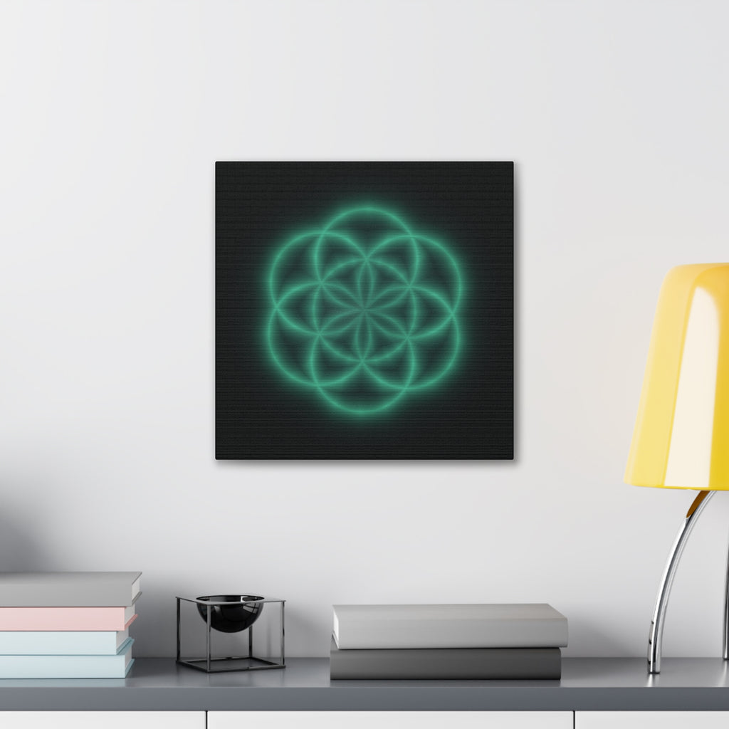 Neon Sacred Geometry - Flower of Life Canvas