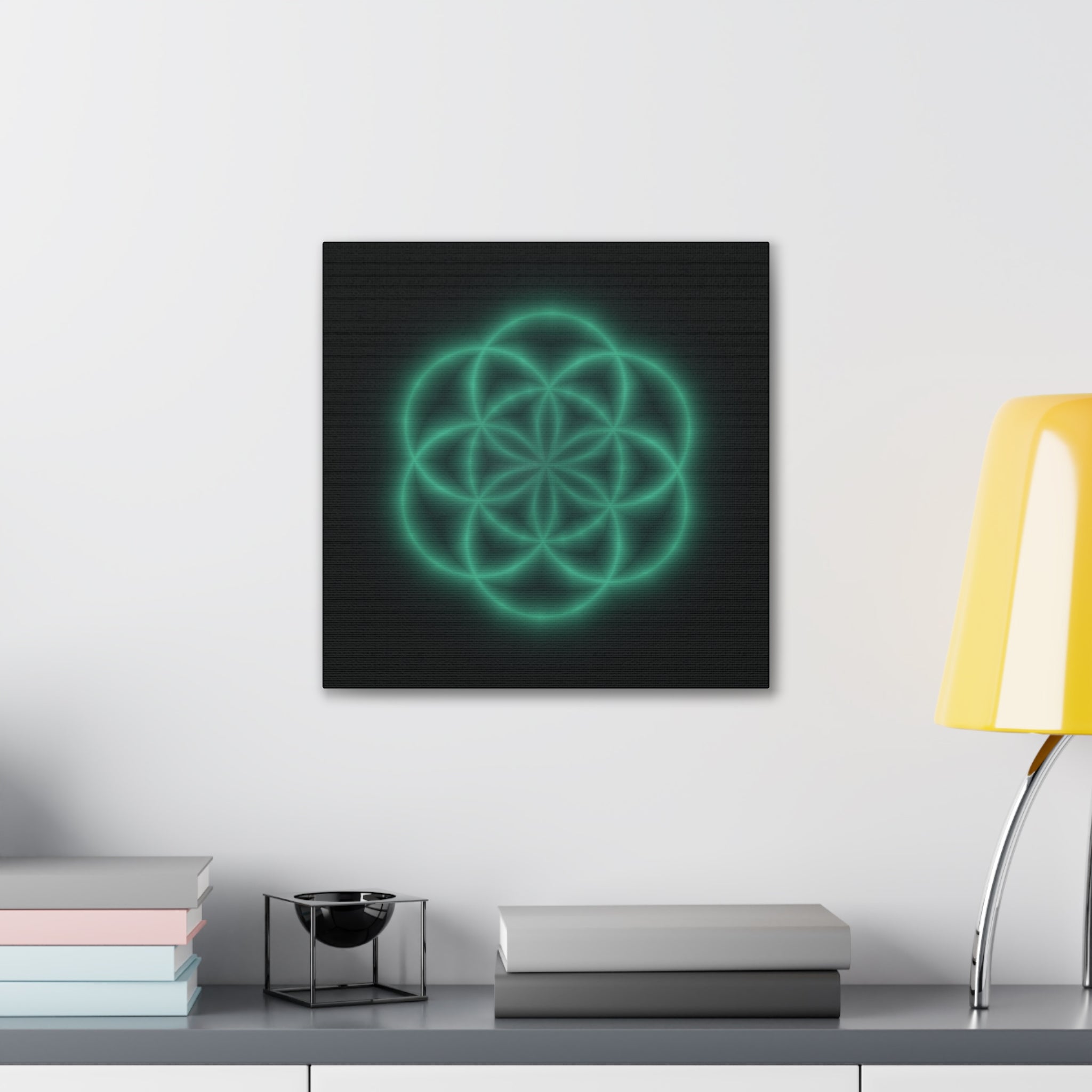 Neon Sacred Geometry - Flower of Life Canvas