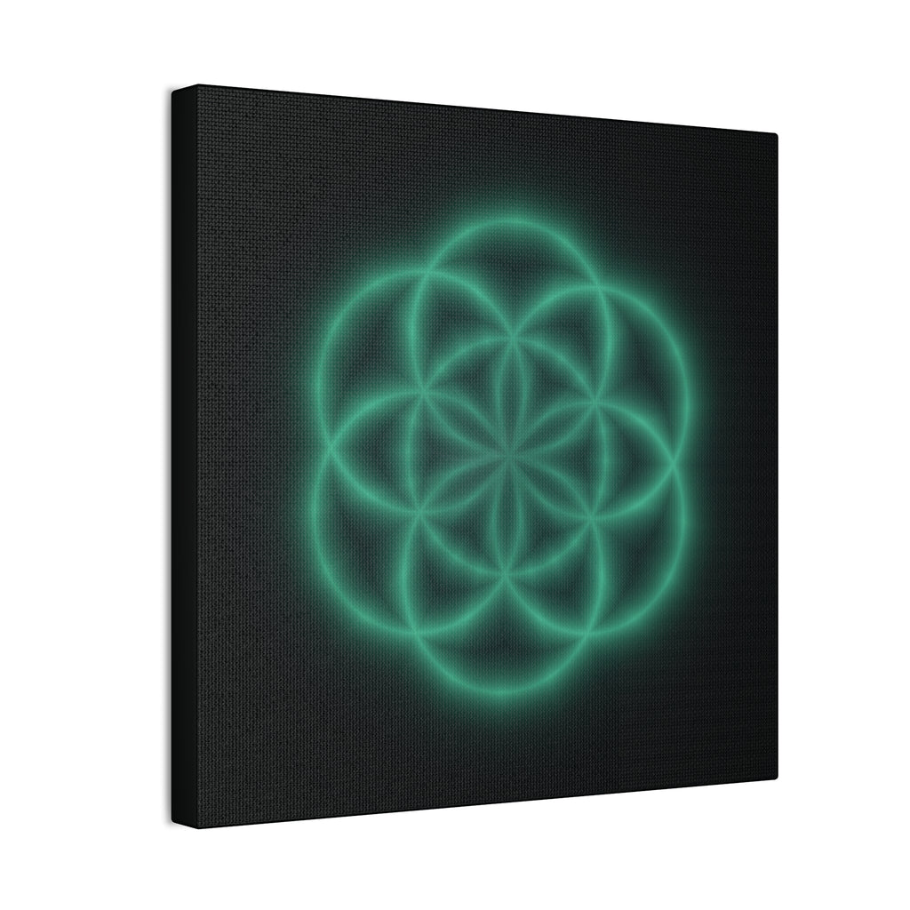 Neon Sacred Geometry - Flower of Life Canvas