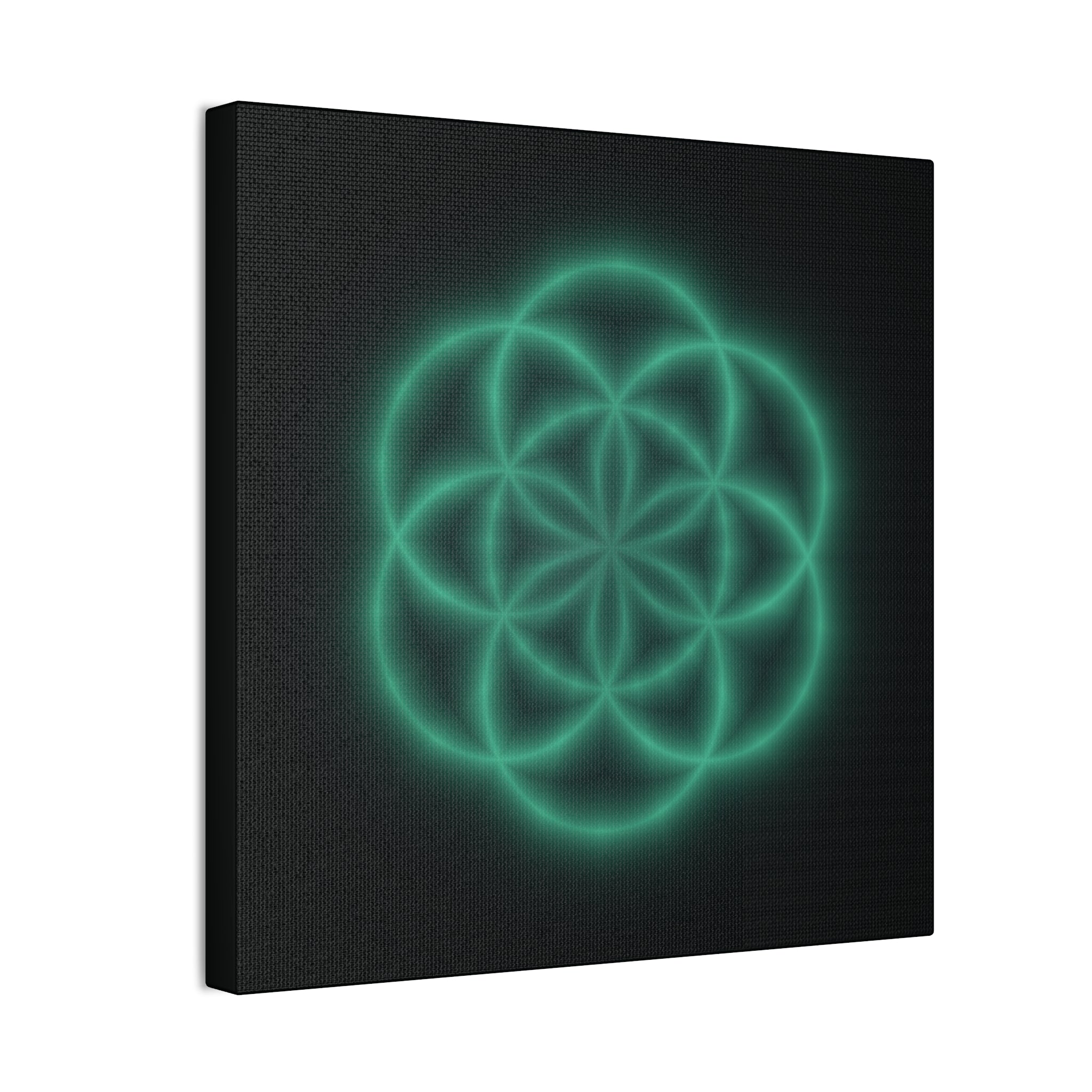 Neon Sacred Geometry - Flower of Life Canvas