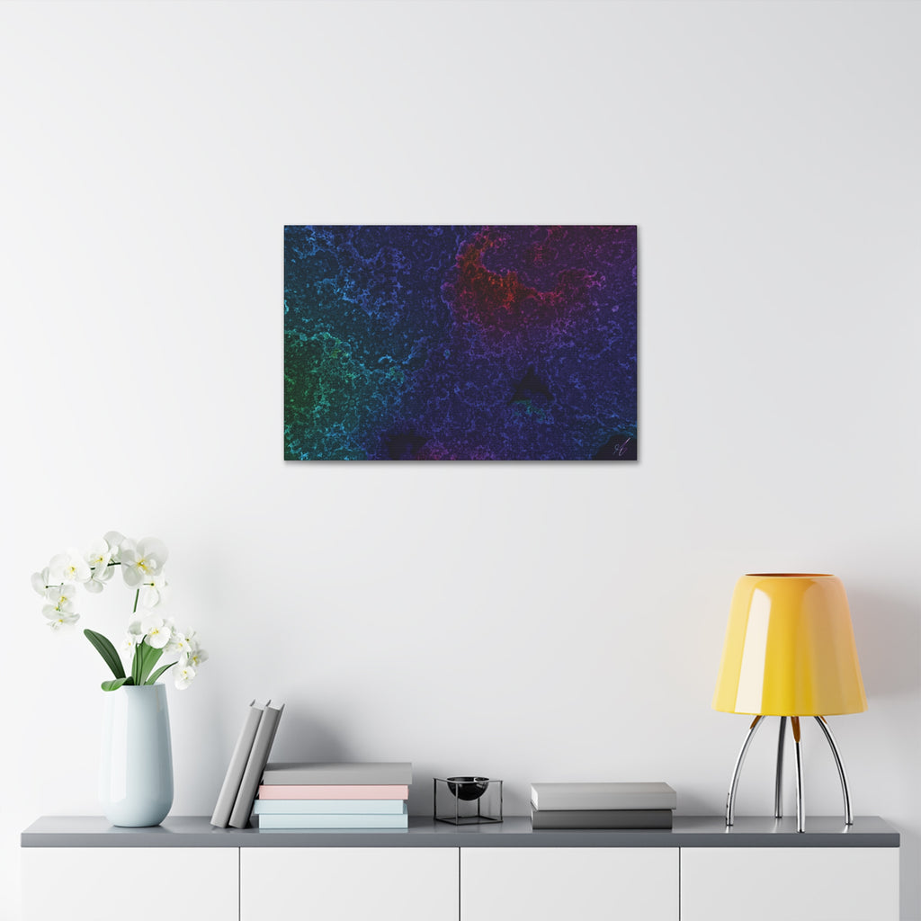 Abstract Nebula Fractal Canvas Art - Rainbow Galaxy Stretched Canvas
