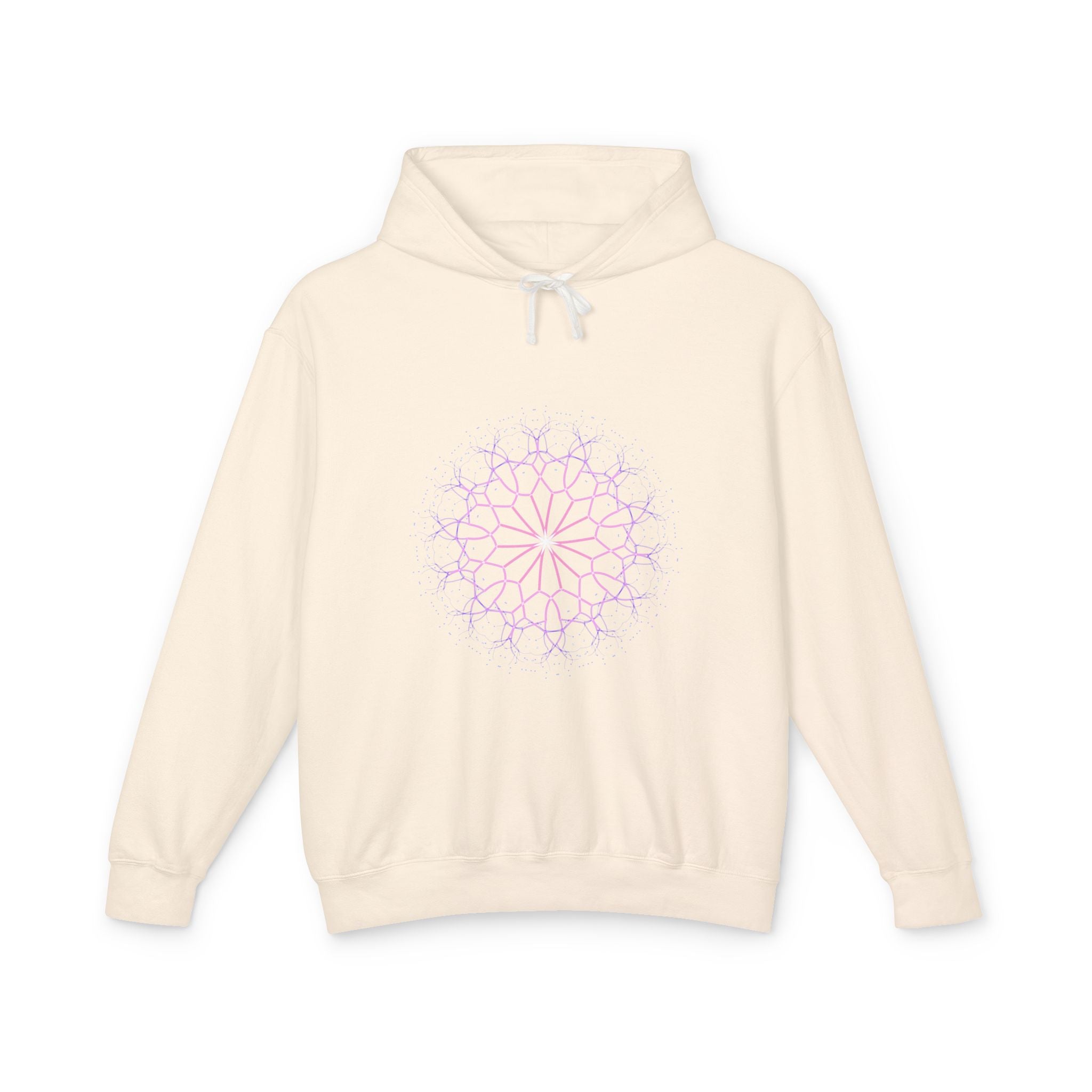 100% Cotton - Mandala Floral Hoodie  (Pastel Sacred Geometry Boho Sweatshirt)
