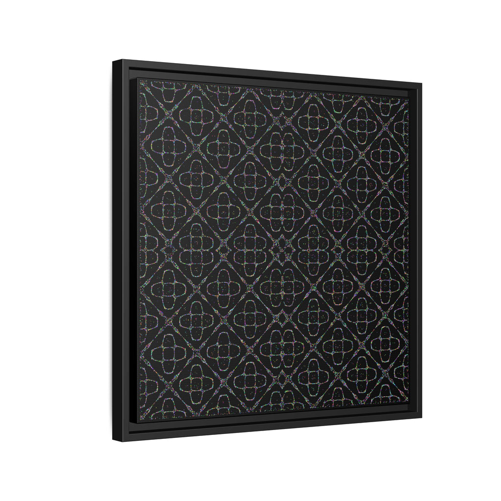 Sacred Geometry 174 Hz "Art by Sound" Cymatics - Framed Matte Canvas (Multi‑Color on Black)