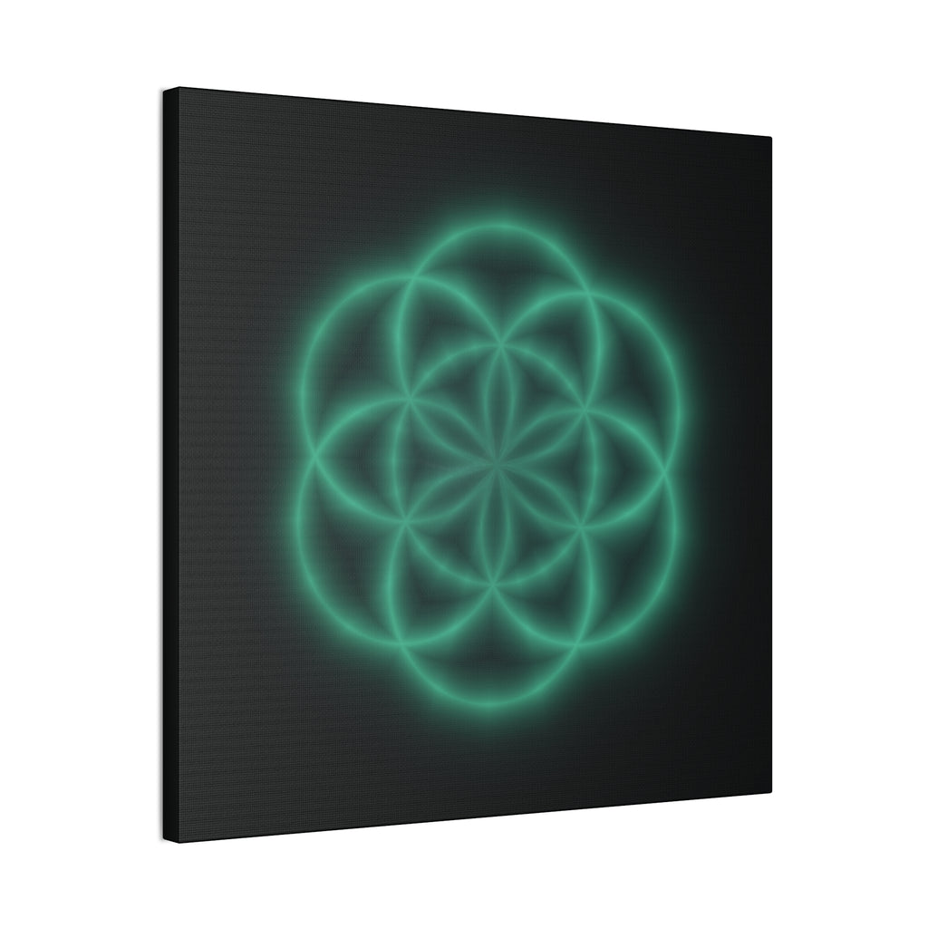 Neon Sacred Geometry - Flower of Life Canvas