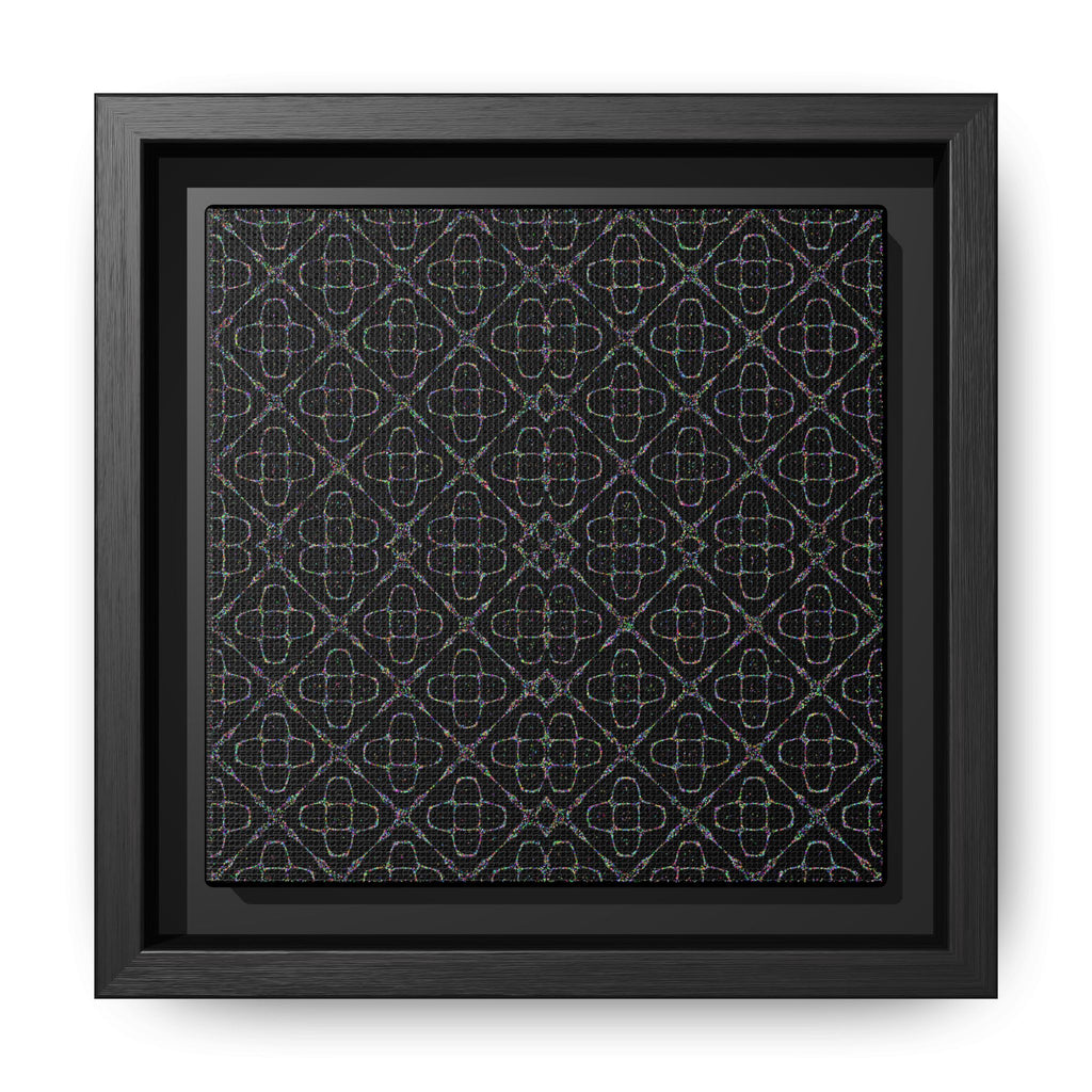 Sacred Geometry 174 Hz "Art by Sound" Cymatics - Framed Matte Canvas (Multi‑Color on Black)
