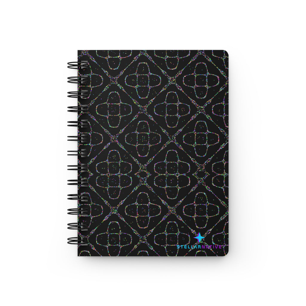 Sacred Geometry 174 Hz "Art by Sound" Cymatics- Spiral Bound Journal | Black Pattern Notebook