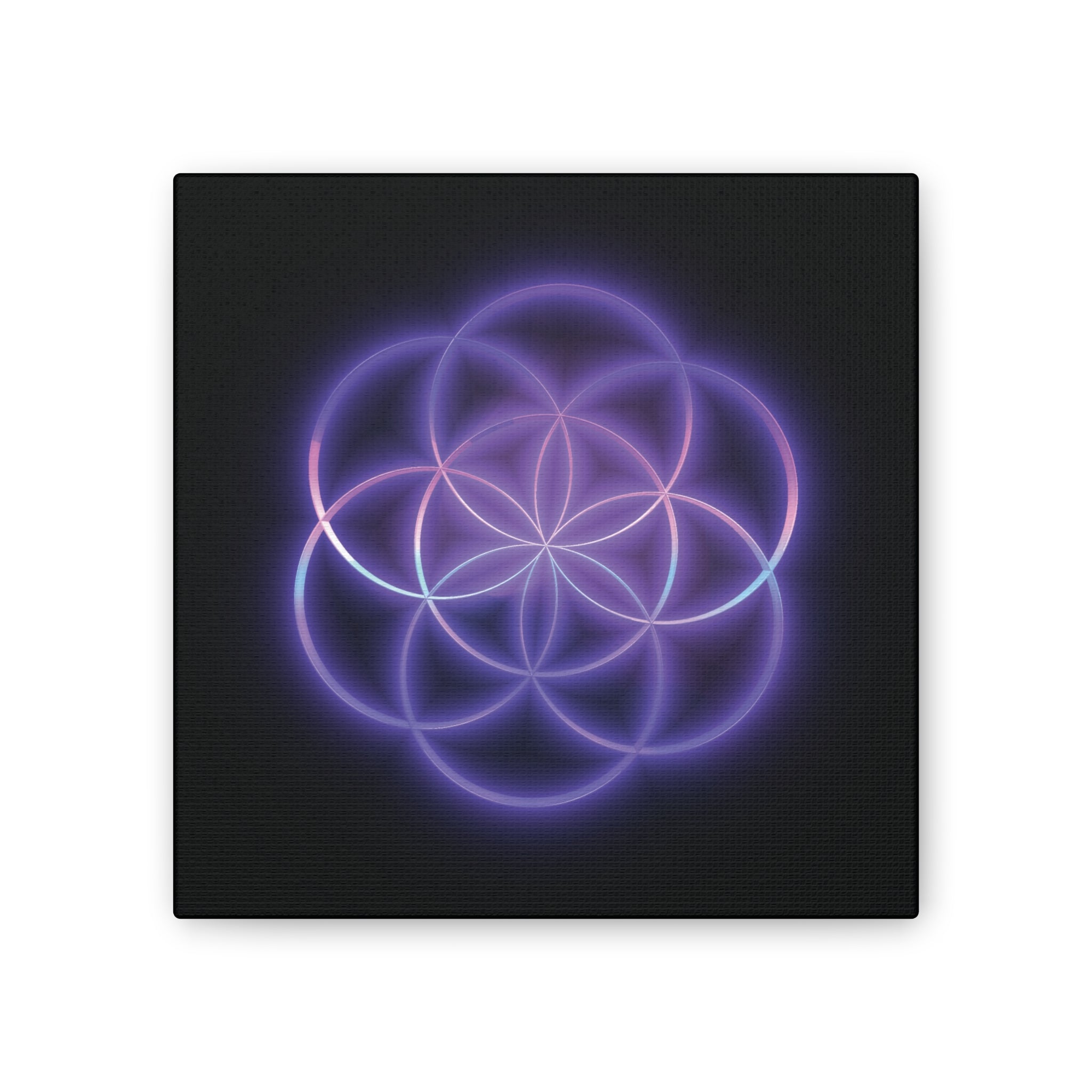 Neon Flower of Life Canvas