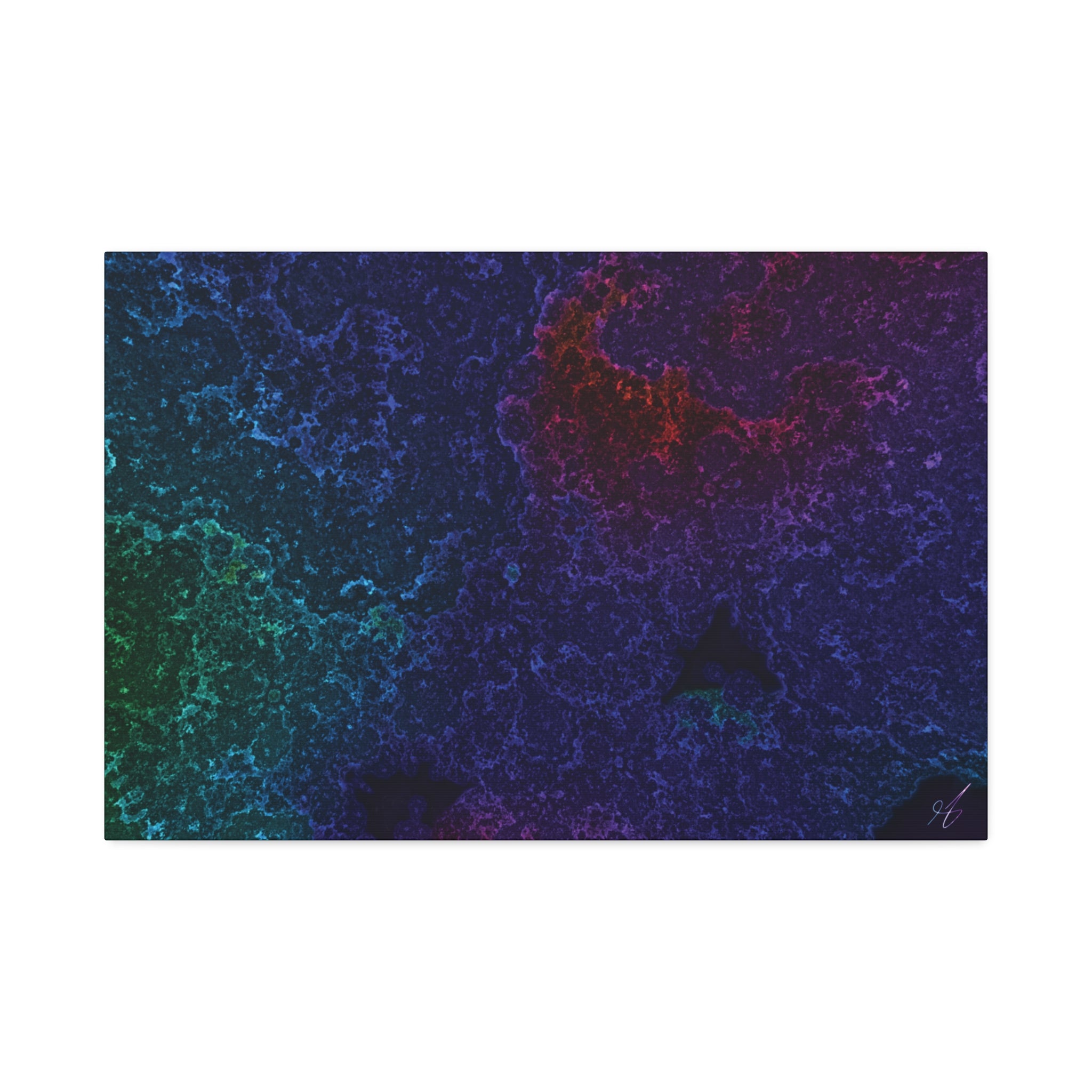 Abstract Nebula Fractal Canvas Art - Rainbow Galaxy Stretched Canvas