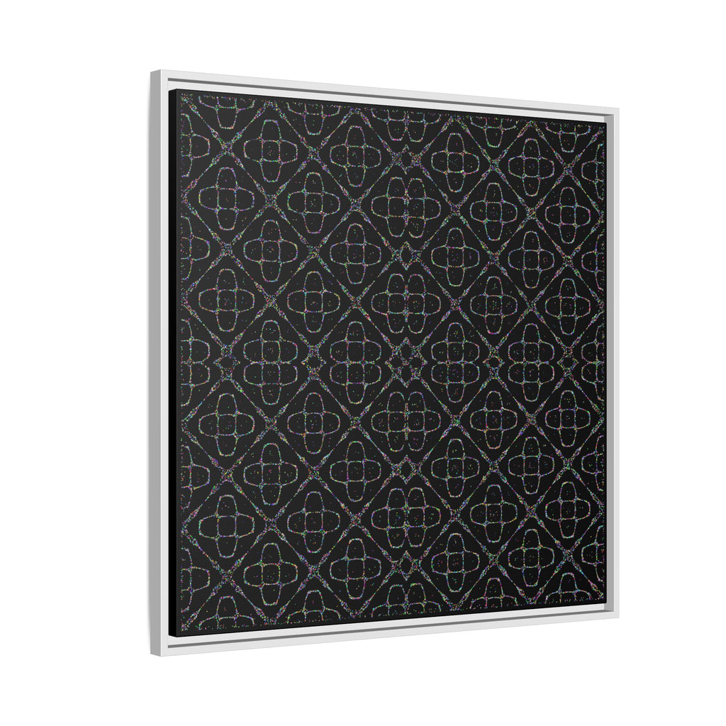 Sacred Geometry 174 Hz "Art by Sound" Cymatics - Framed Matte Canvas (Multi‑Color on Black)