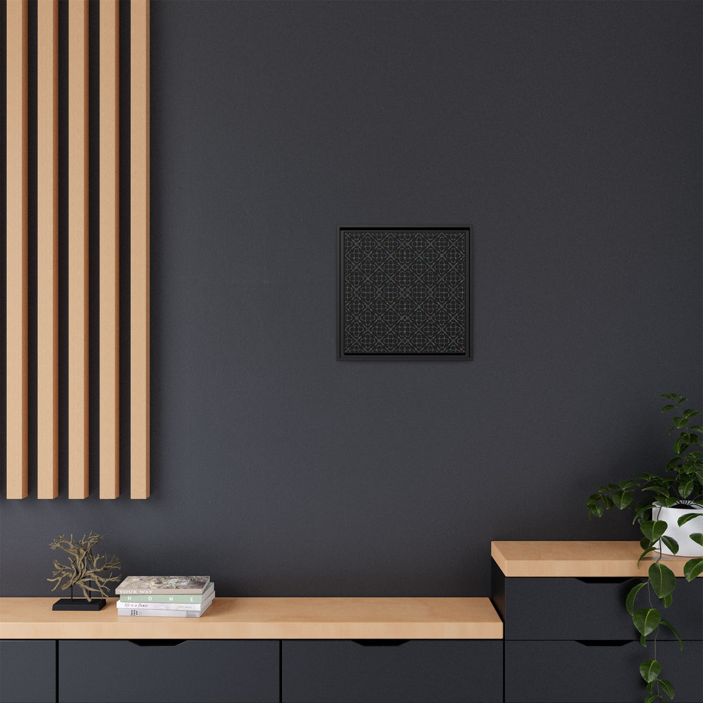 Sacred Geometry 174 Hz "Art by Sound" Cymatics - Framed Matte Canvas (Multi‑Color on Black)