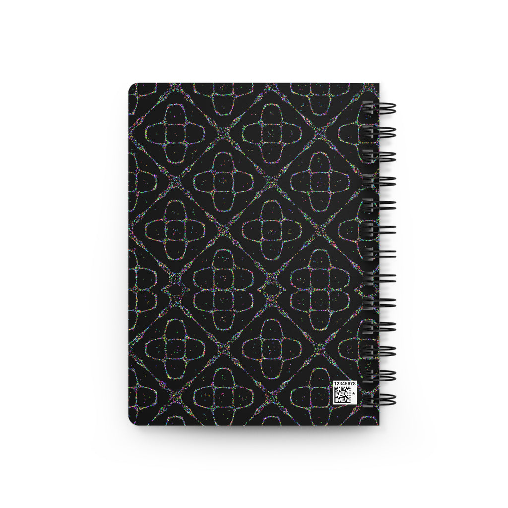 Sacred Geometry 174 Hz "Art by Sound" Cymatics- Spiral Bound Journal | Black Pattern Notebook