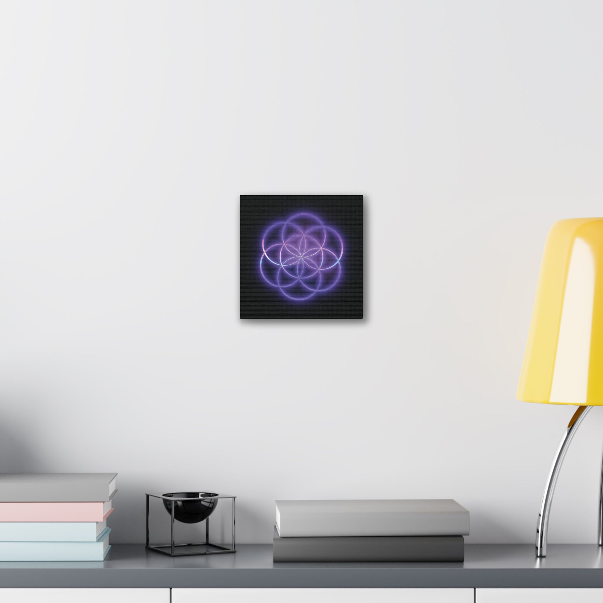 Neon Flower of Life Canvas