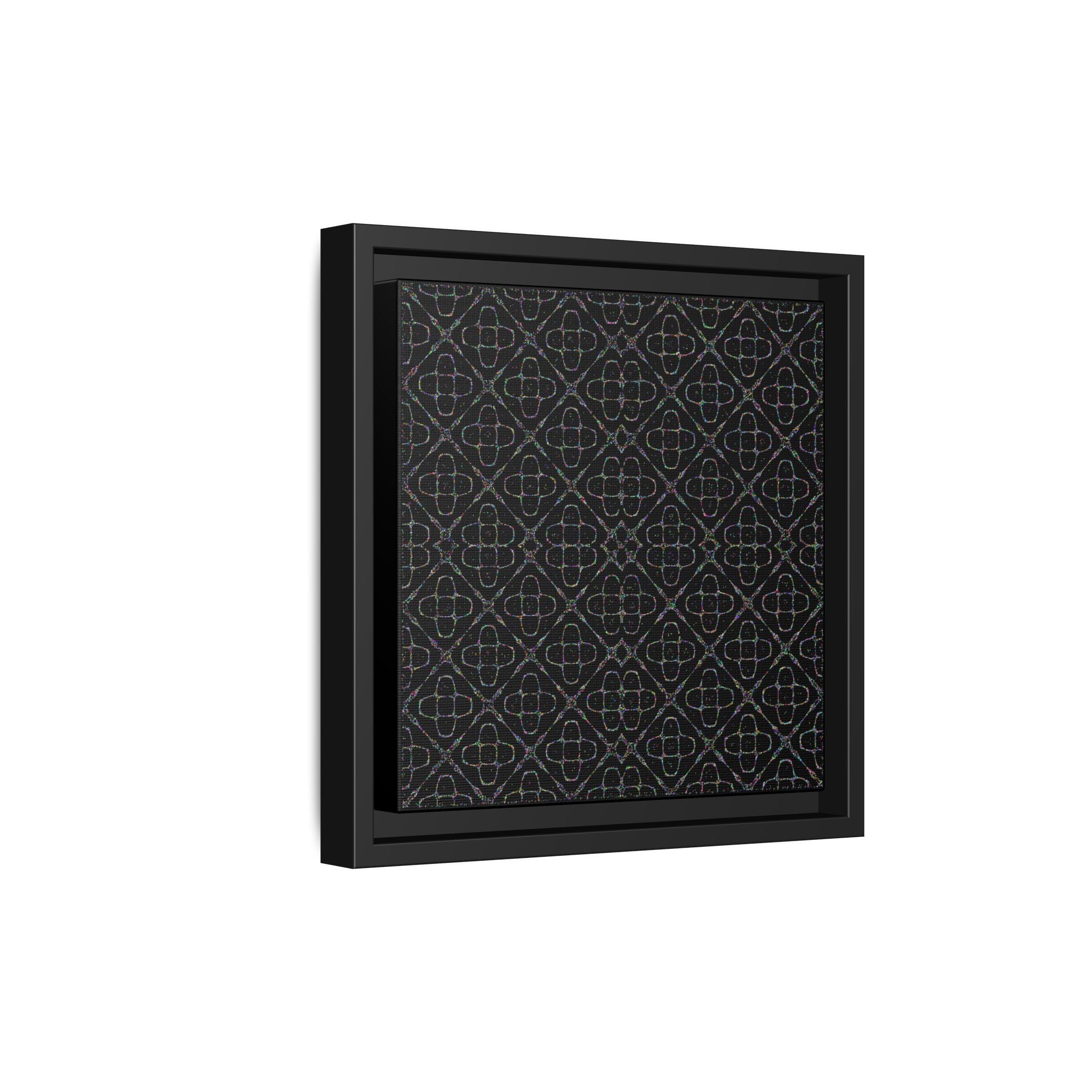 Sacred Geometry 174 Hz "Art by Sound" Cymatics - Framed Matte Canvas (Multi‑Color on Black)